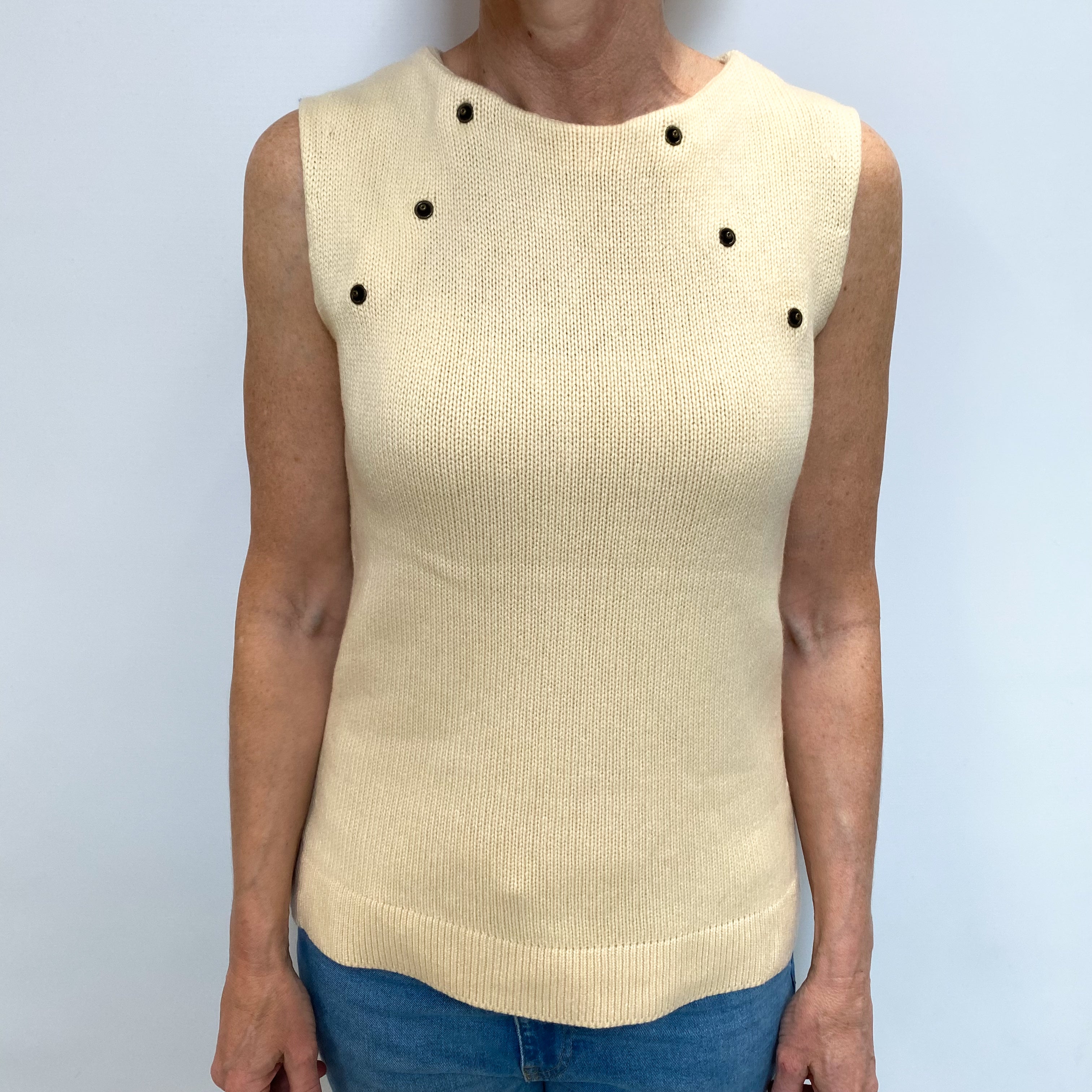Scottish Cream Cashmere Crew Neck Jumper Small