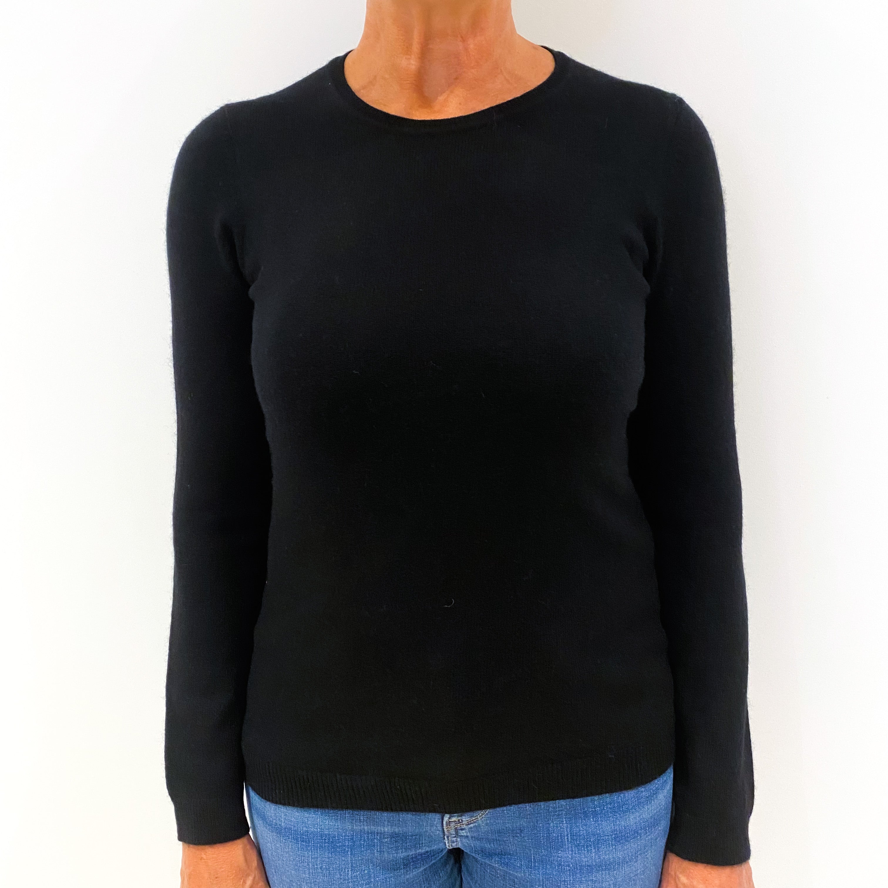 Black Cashmere Crew Neck Jumper Medium