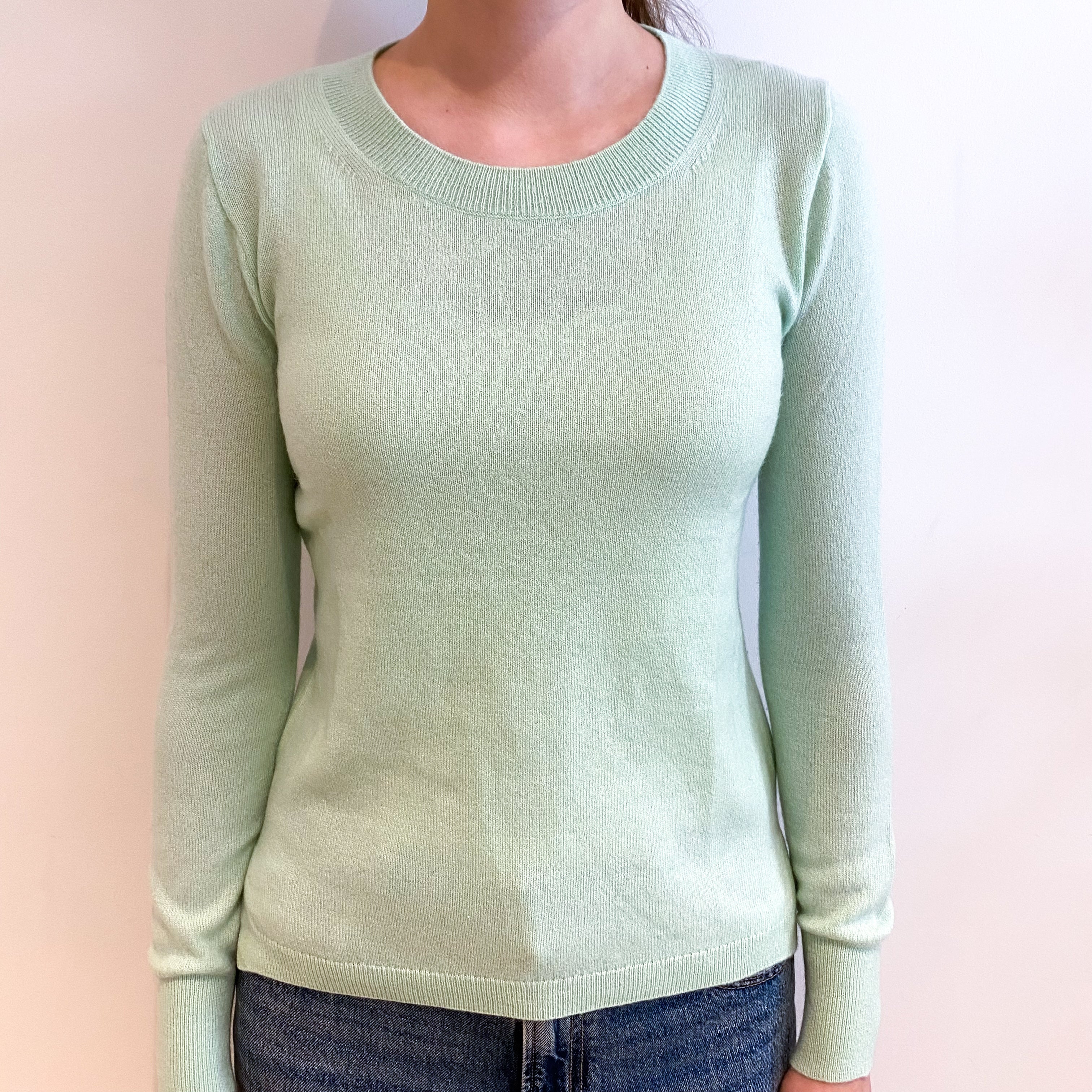 Mint Green Cashmere Crew Neck Jumper Extra Small