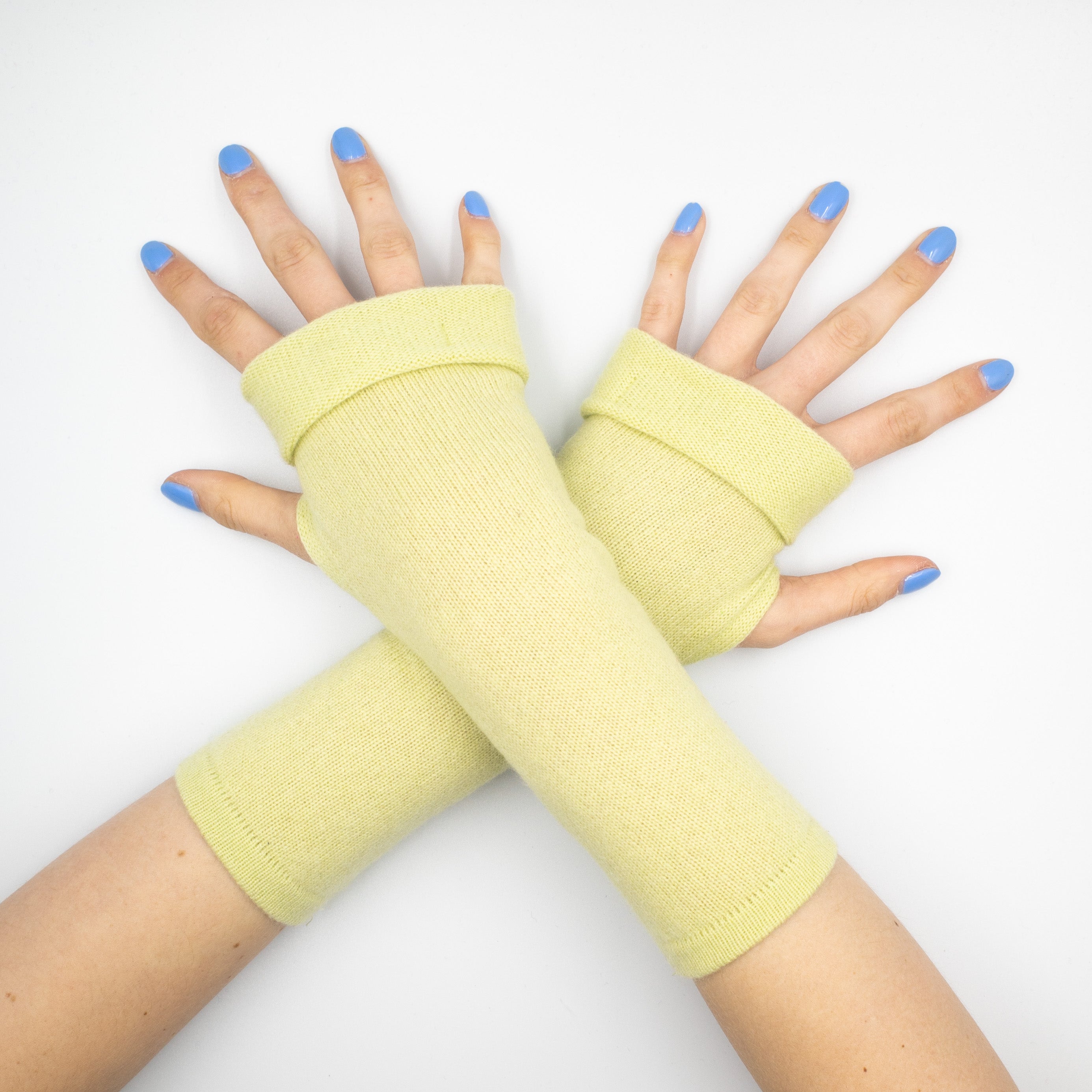 Celery Green Fingerless Gloves