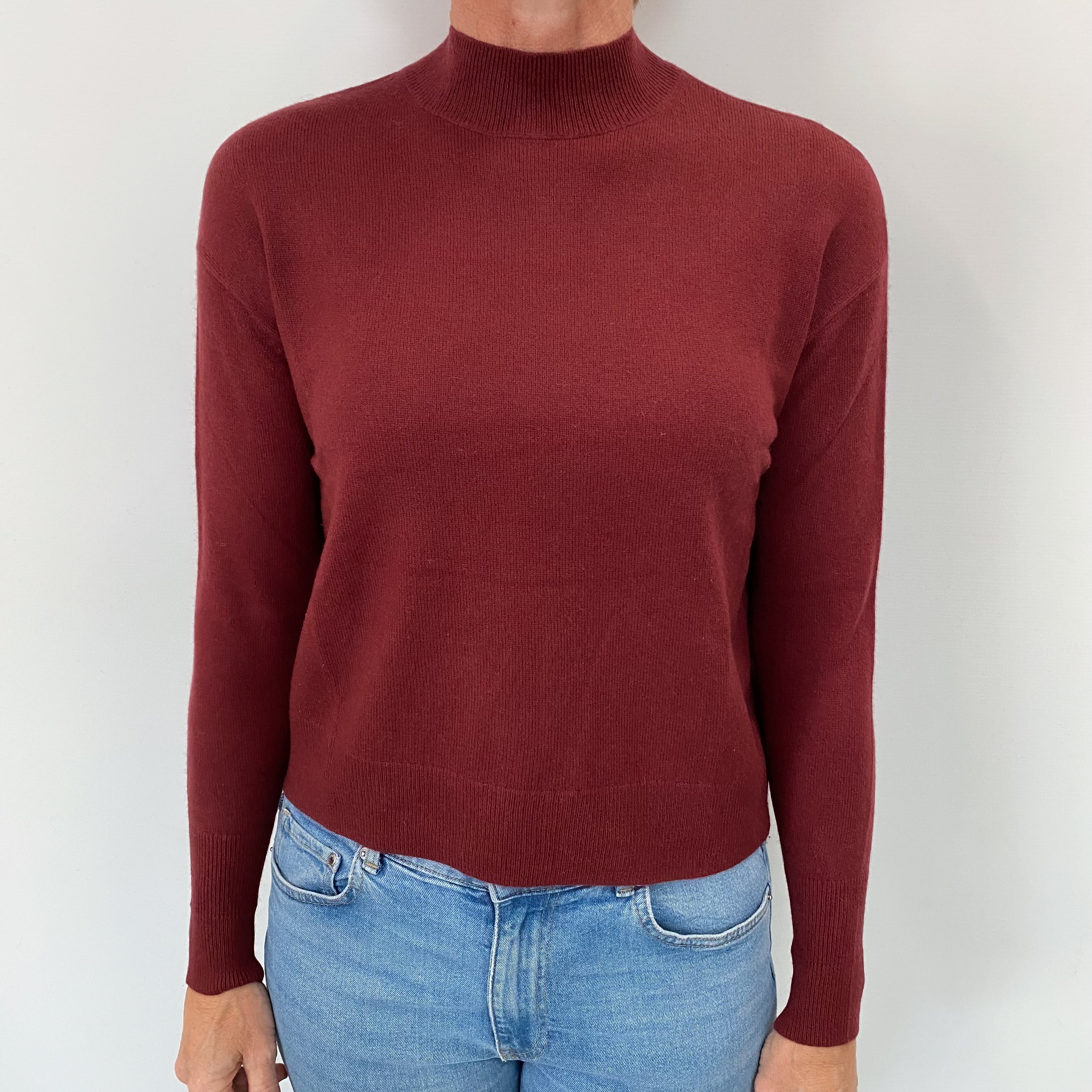 Everlane Burgundy Red Cashmere Turtle Neck Jumper Small