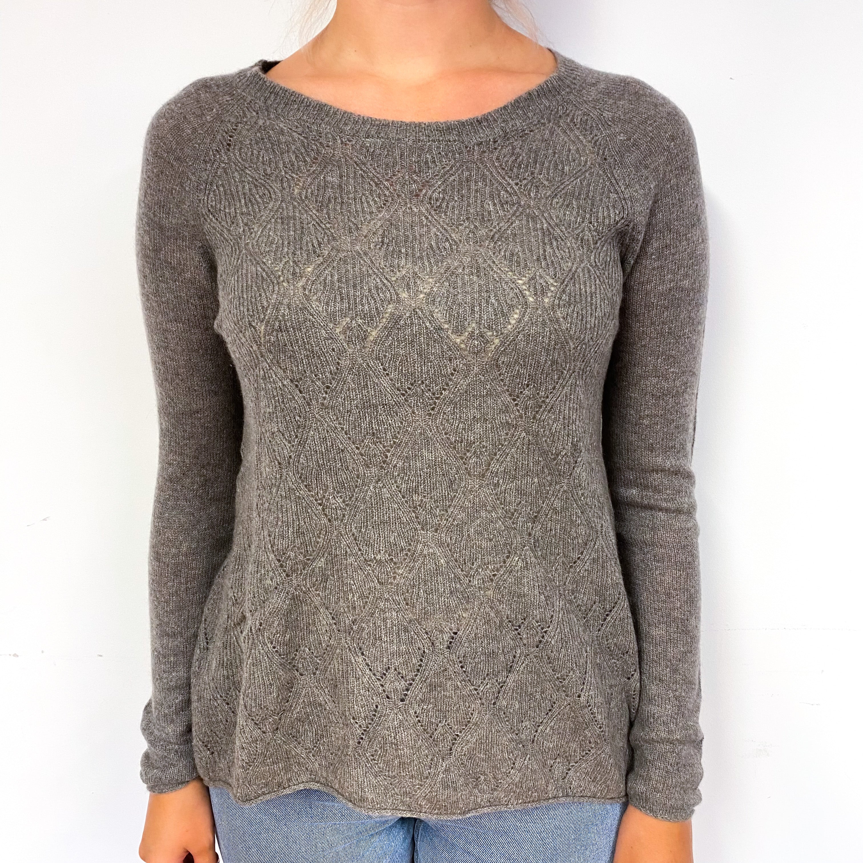 Slate Grey Cashmere Crew Neck Jumper Small