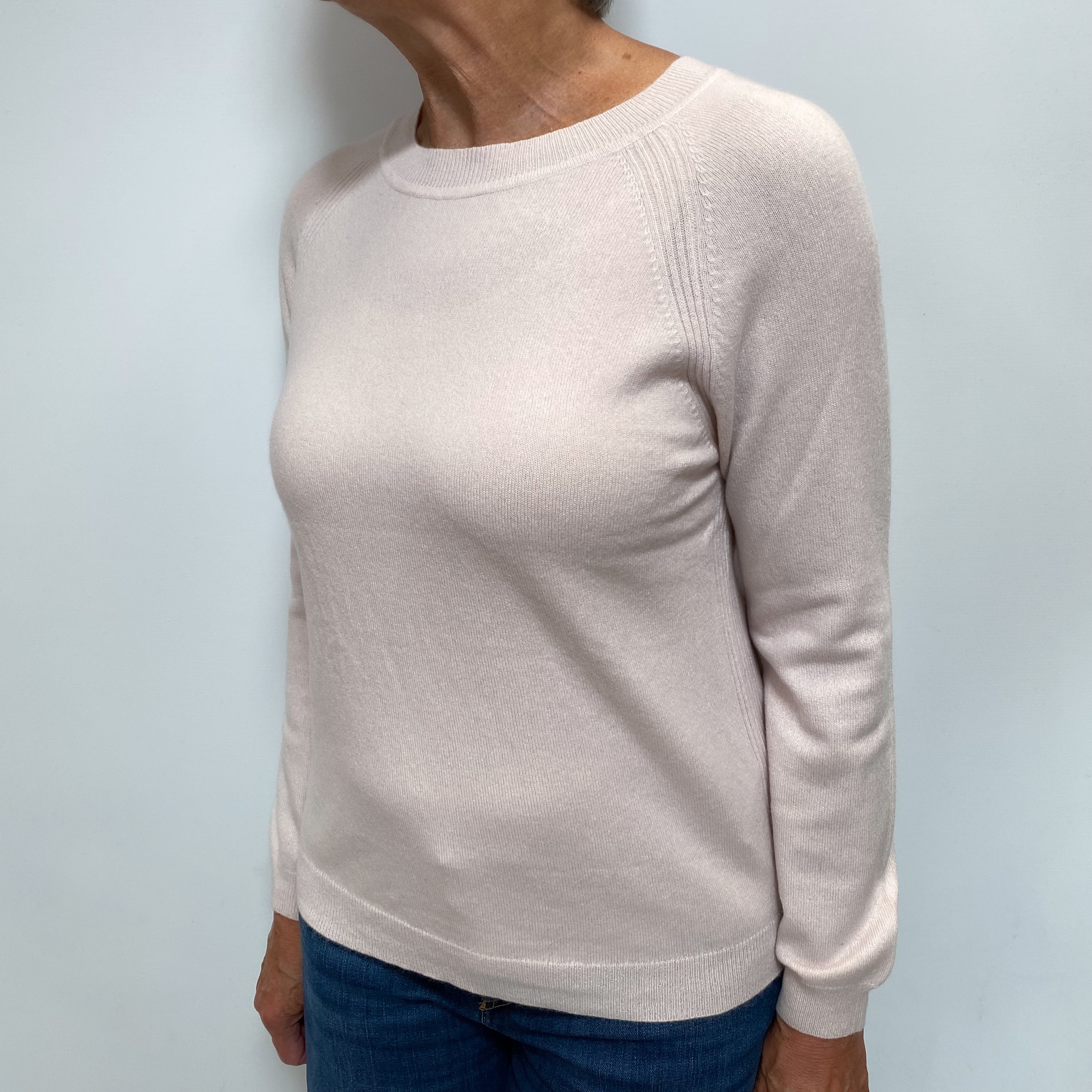 Ice Pink Cashmere Crew Neck Jumper Medium