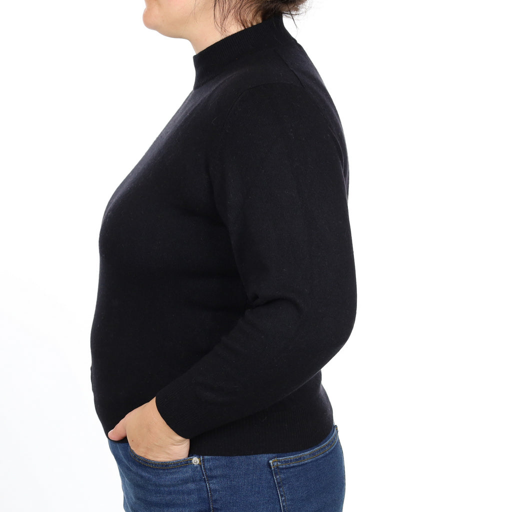 Black Cashmere Turtle Neck Jumper Large