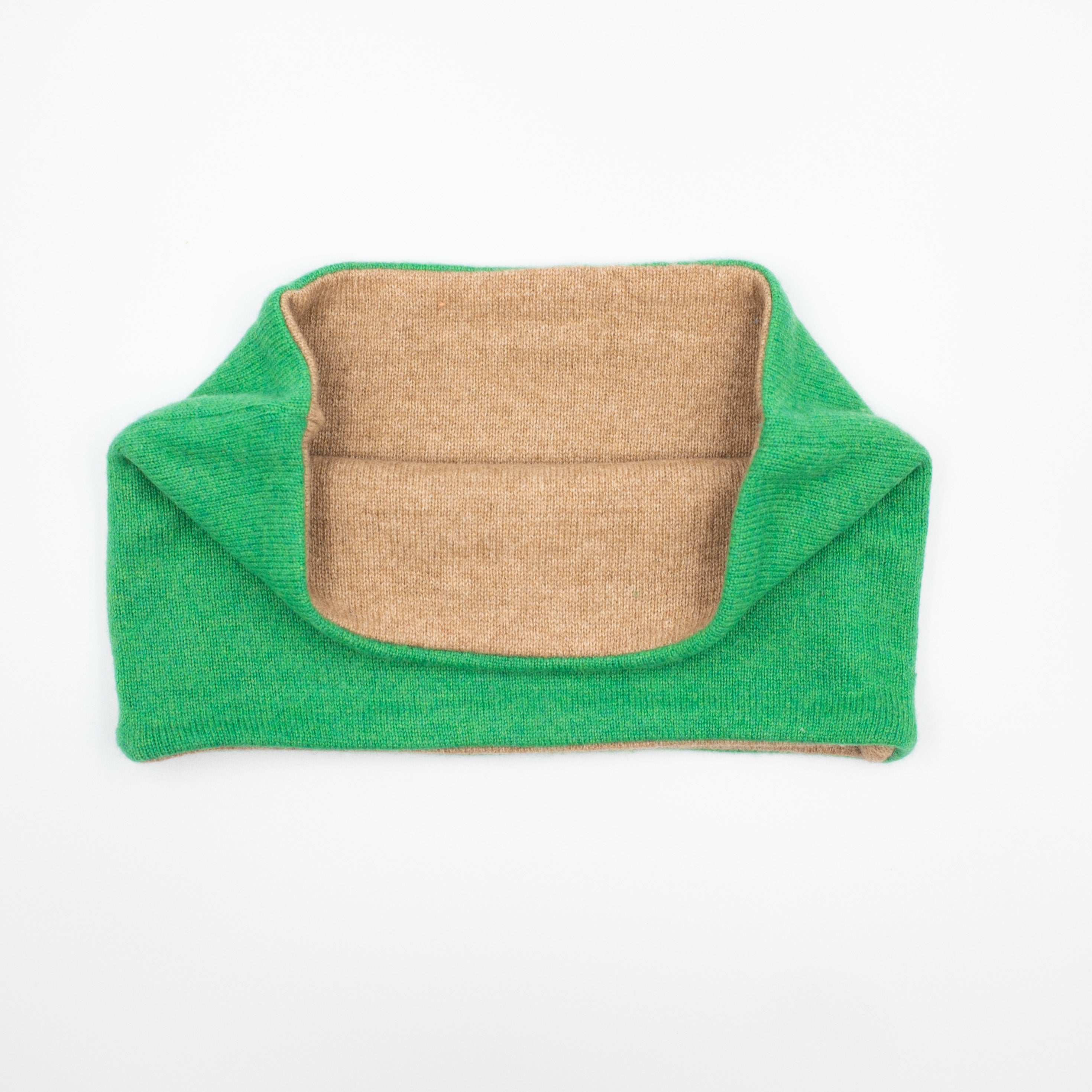 Jade Green and Taupe Neck Warmer