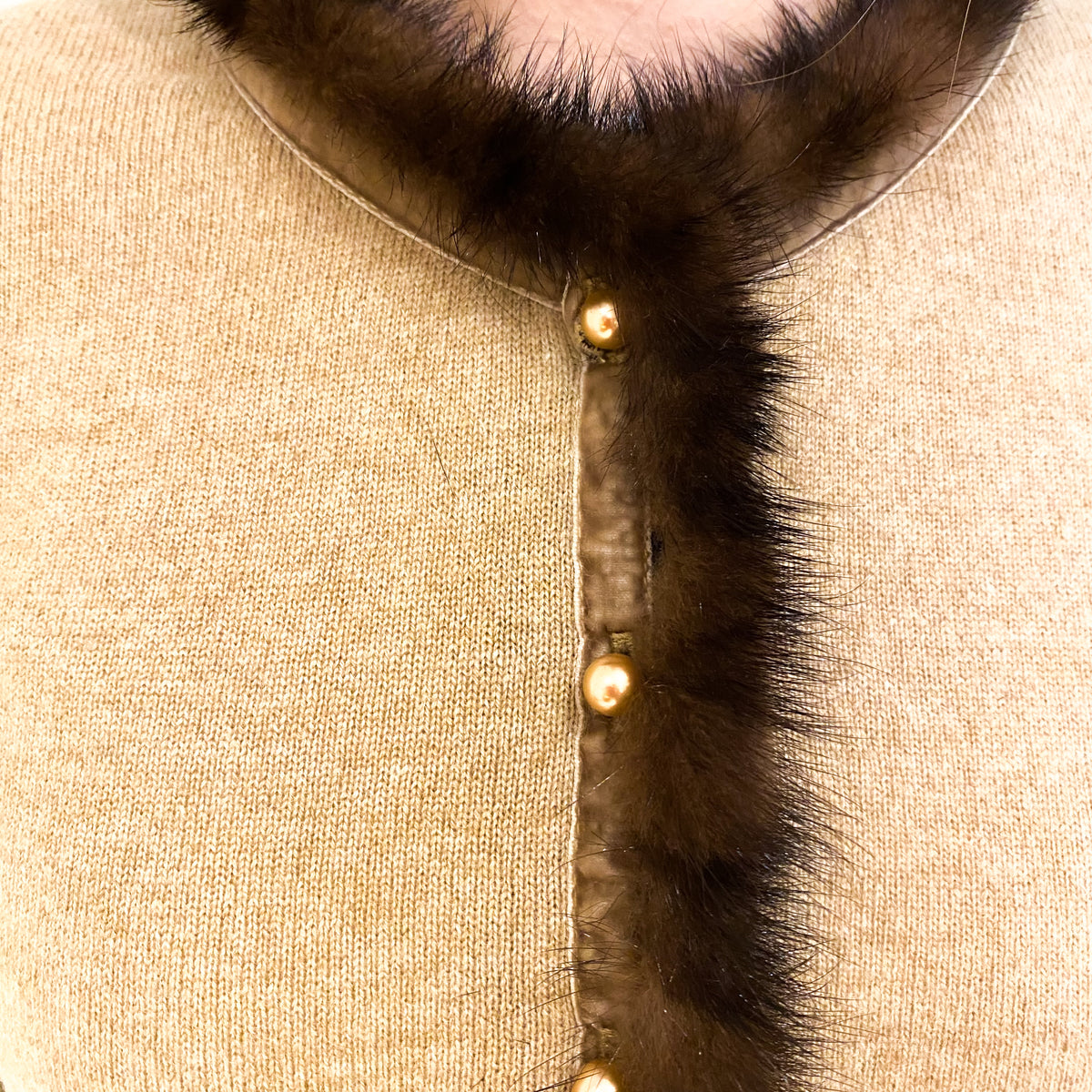 Caramel Brown Cashmere Cardigan Extra Small