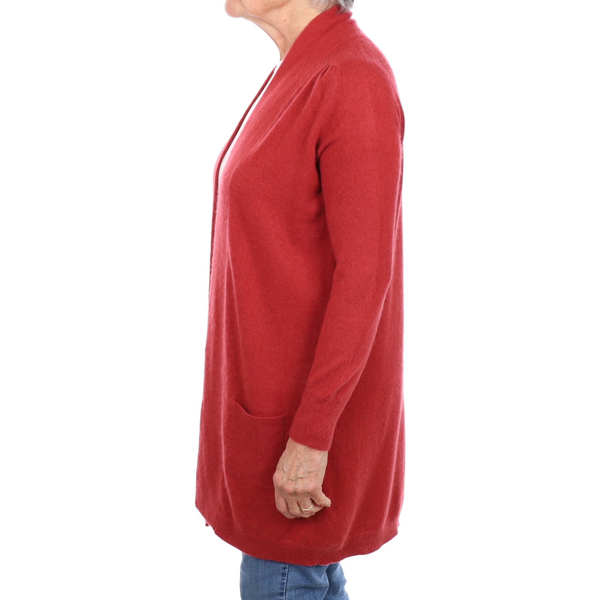 Paprika Red Cashmere Edge To Edge Cardigan Medium