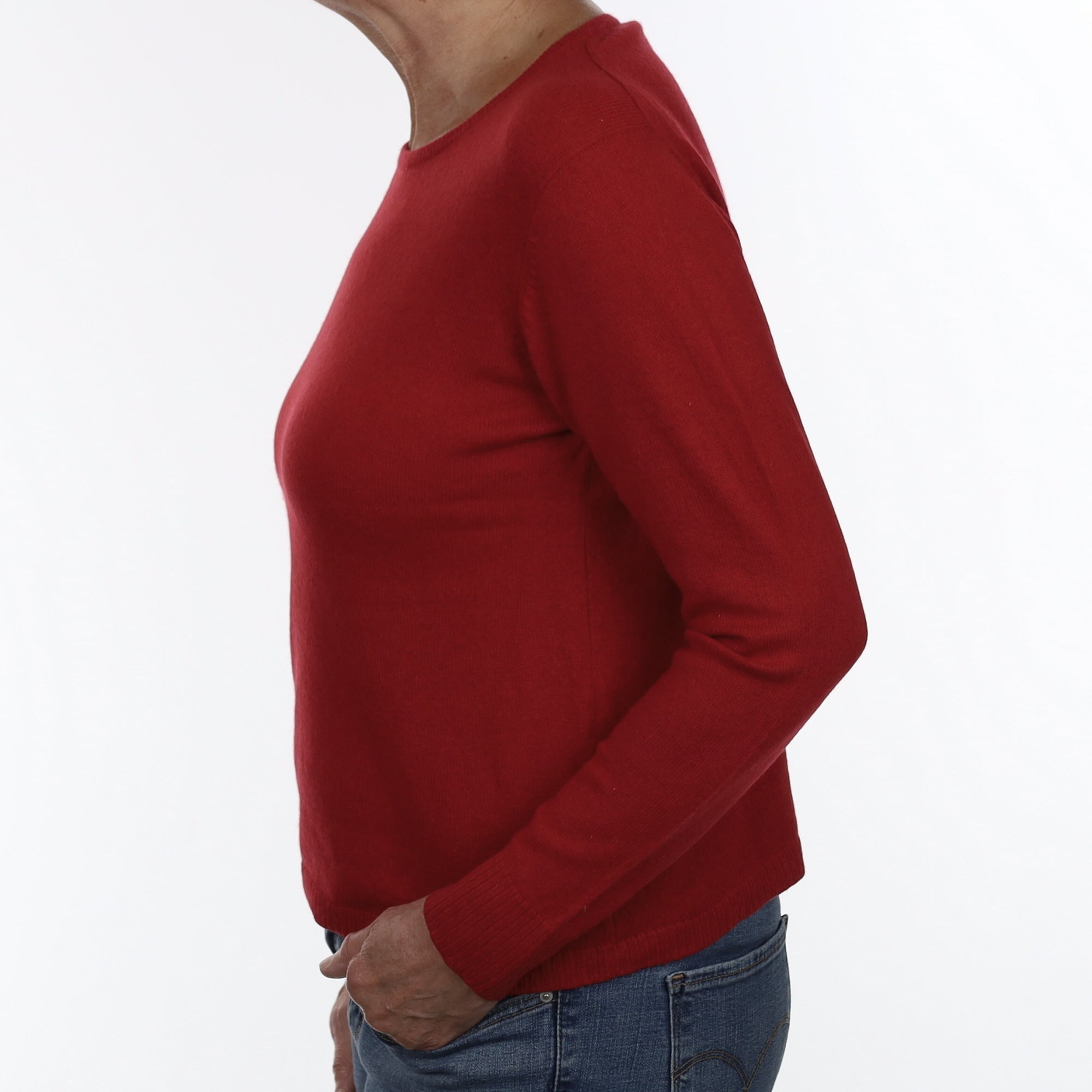 Postbox Red Cashmere Crew Neck Jumper Medium