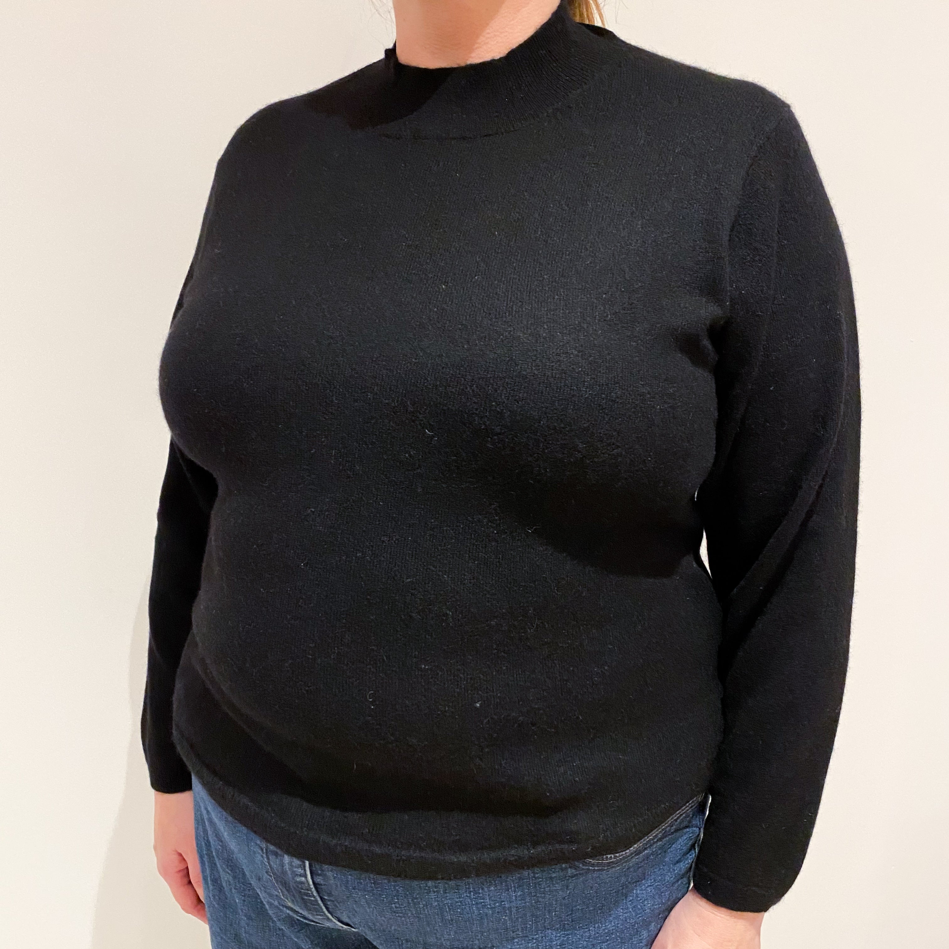 Black Cashmere Turtle Neck Jumper Extra Large