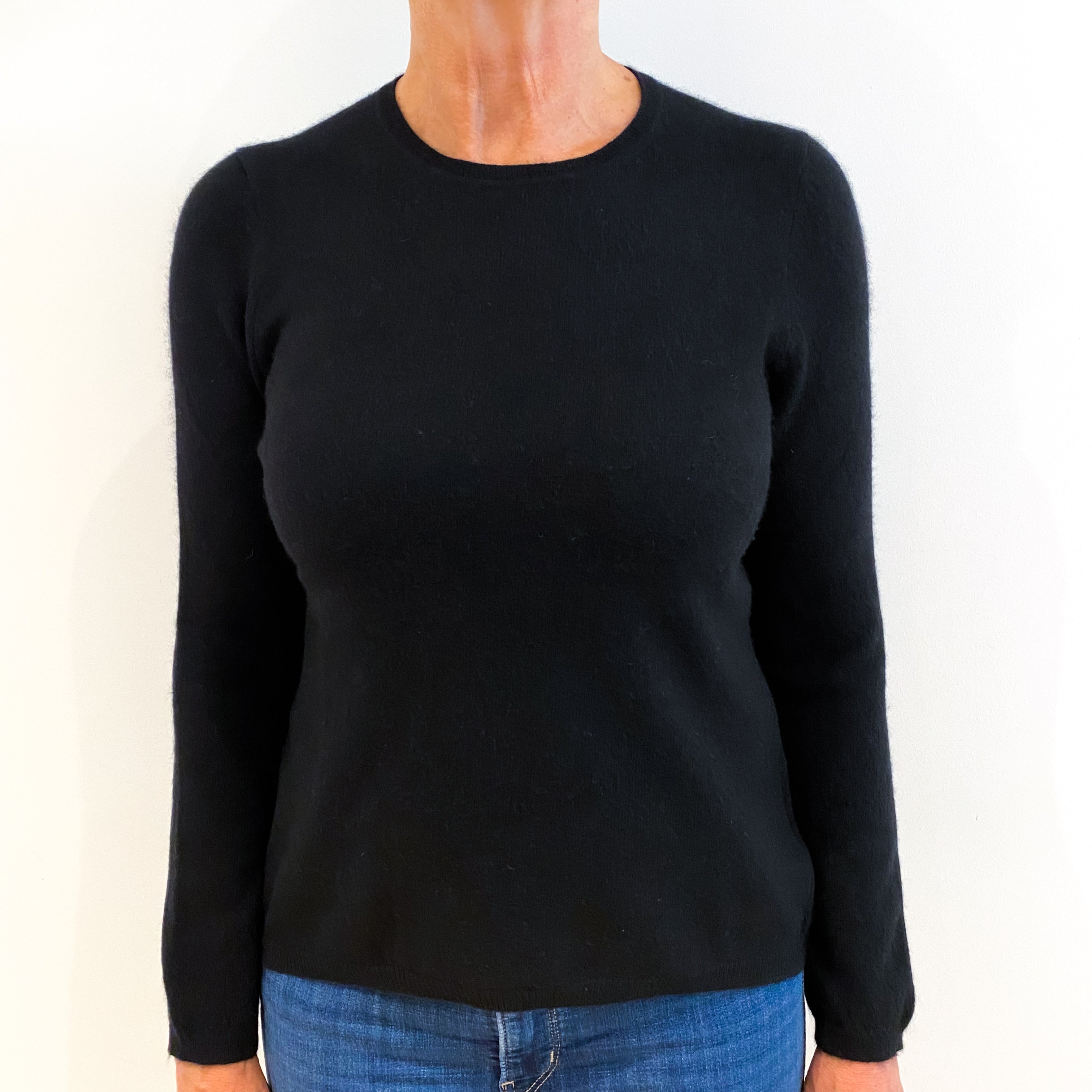 Black Cashmere Crew Neck Jumper Medium