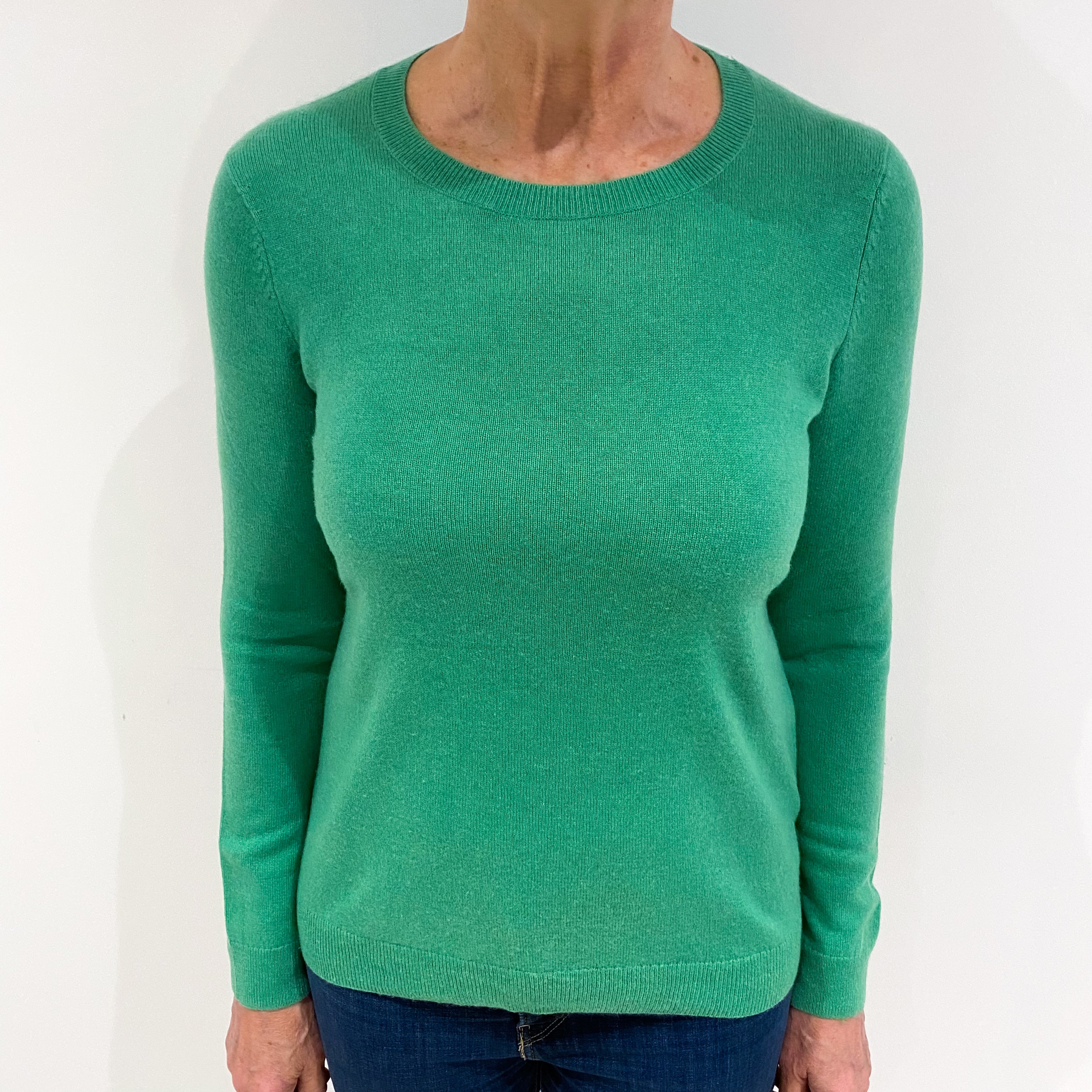 Jade Green Cashmere Crew Neck Jumper Medium