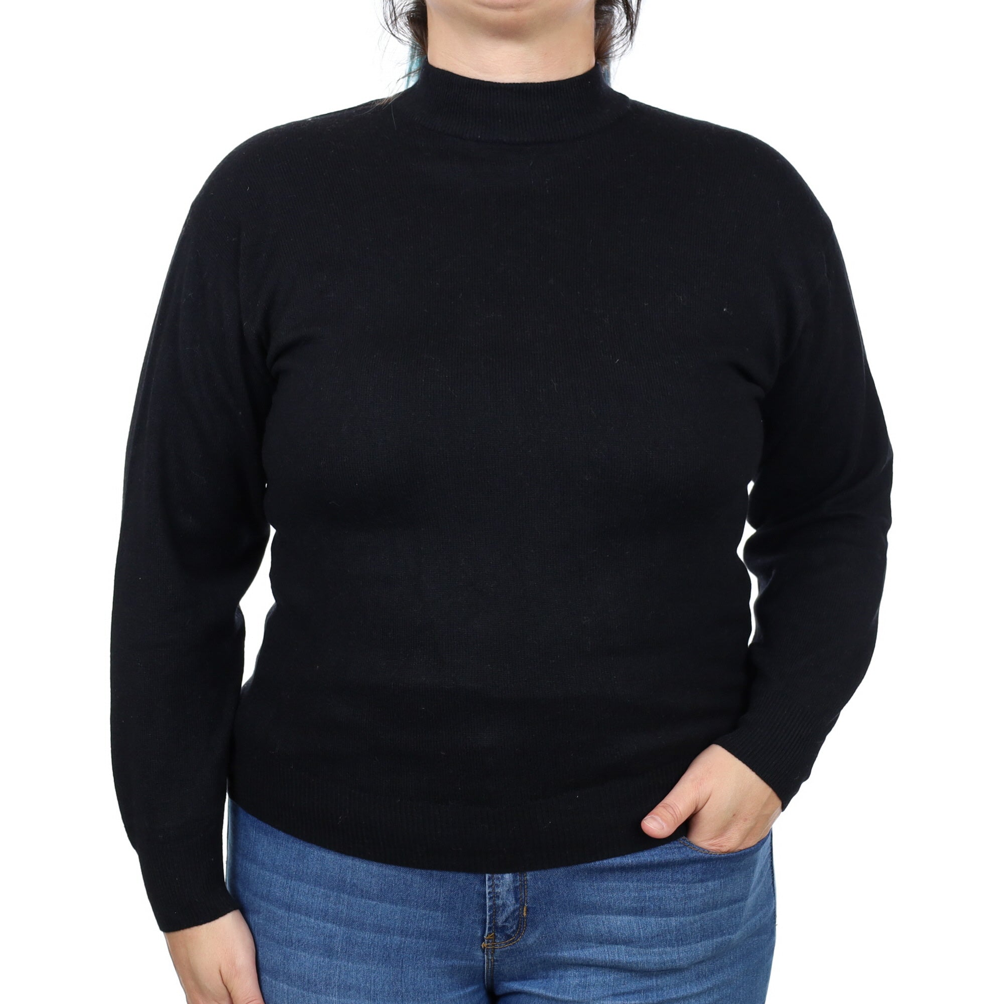 Black Cashmere Turtle Neck Jumper Large