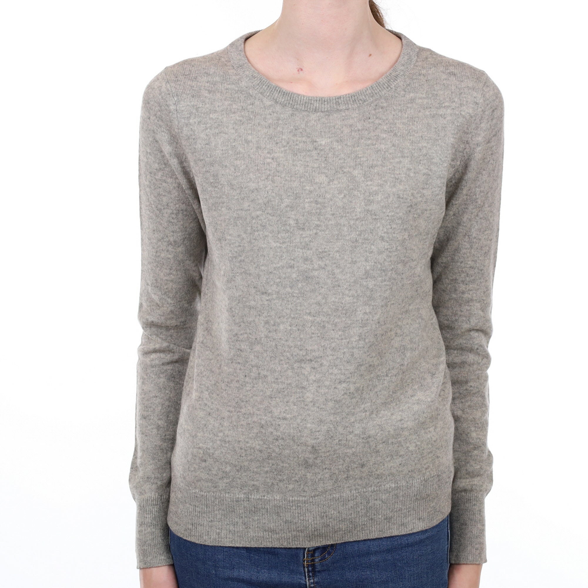 Smoke Grey Cashmere Crew Neck Jumper Extra Small