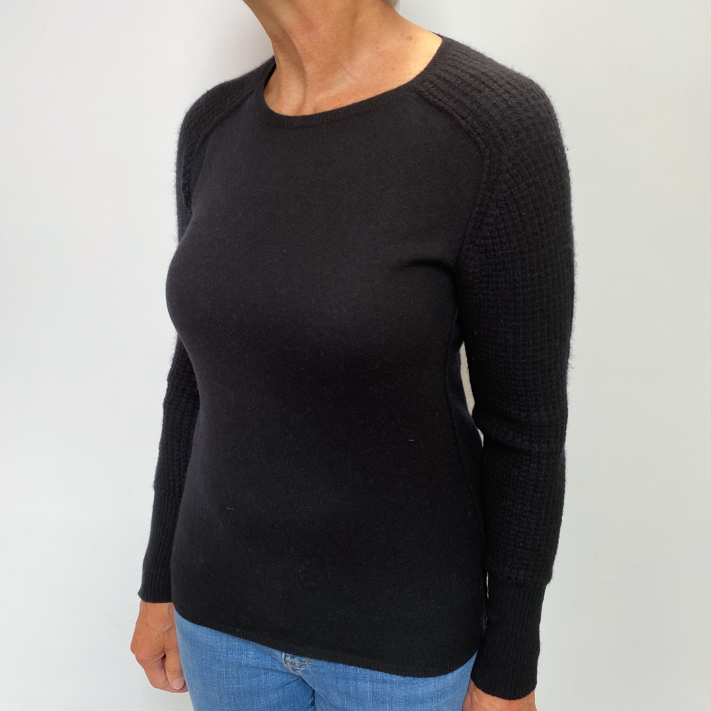 Black Cashmere Crew Neck Jumper Medium