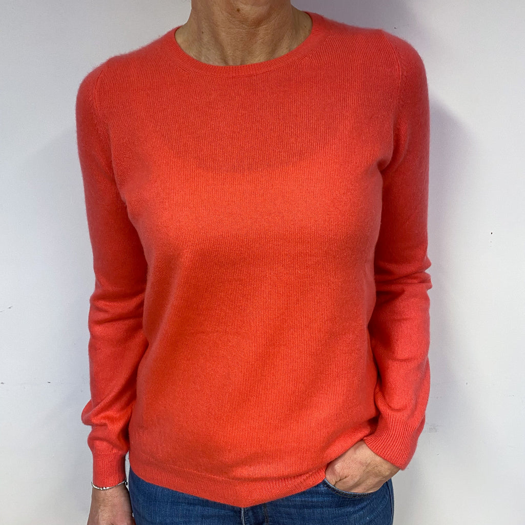 Dark Flamingo Pink Cashmere Crew Neck Jumper Medium