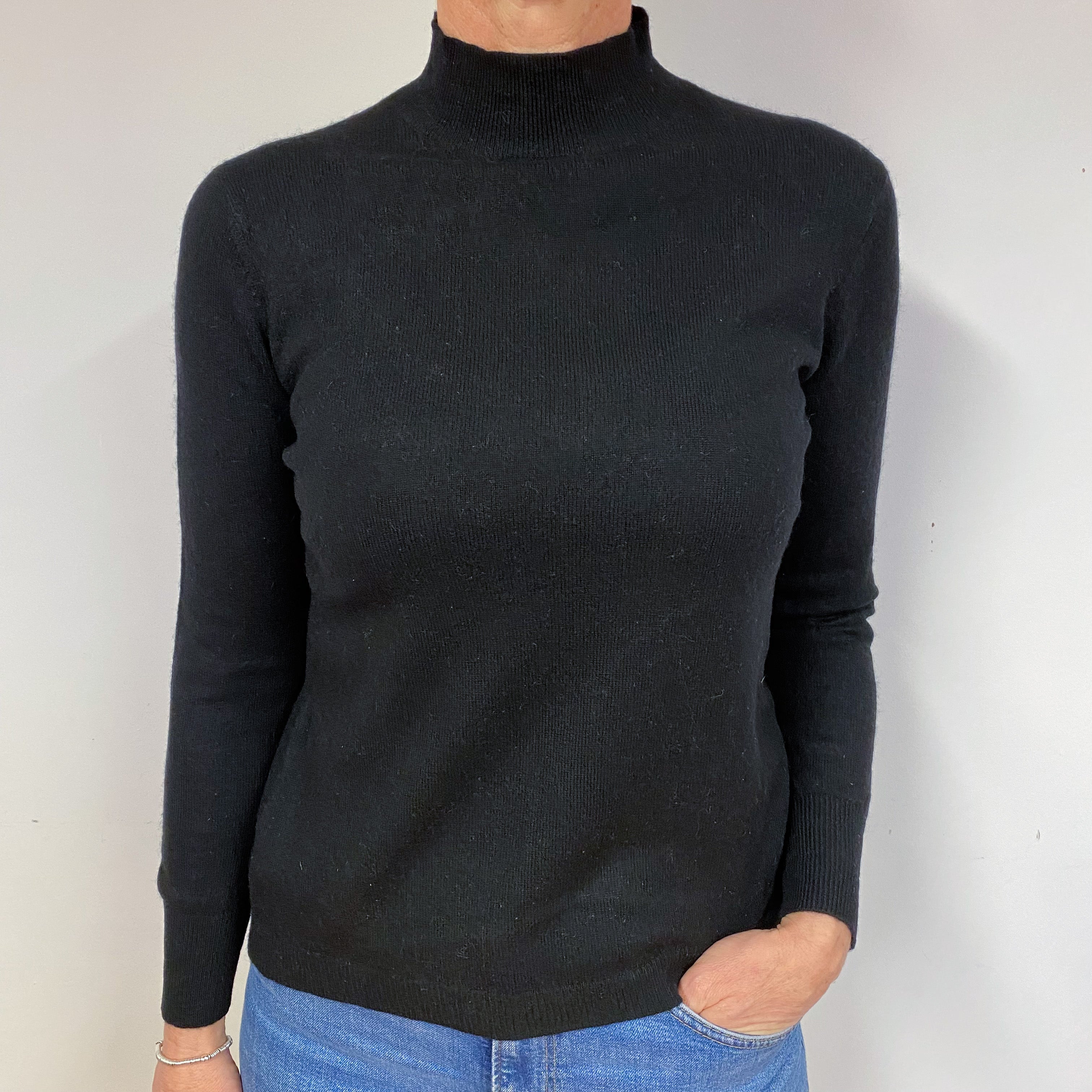 Black Cashmere Turtle Neck Jumper Medium