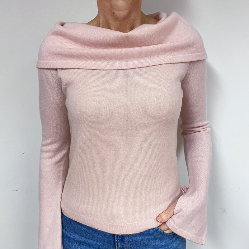 Shell Pink Cashmere Off-Shoulder Jumper Medium