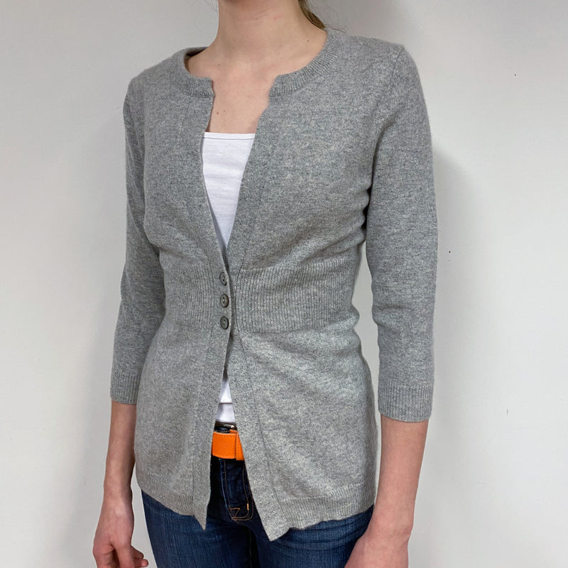 Smoke Grey Longline Cashmere Cardigan Extra Small