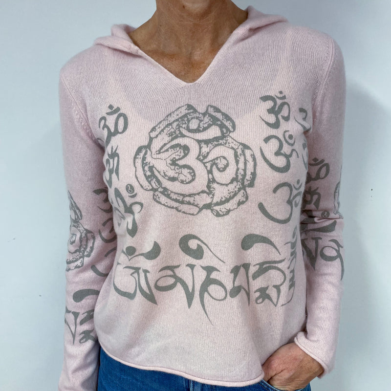 Ice Pink Graffiti Cashmere Hoodie Jumper Medium