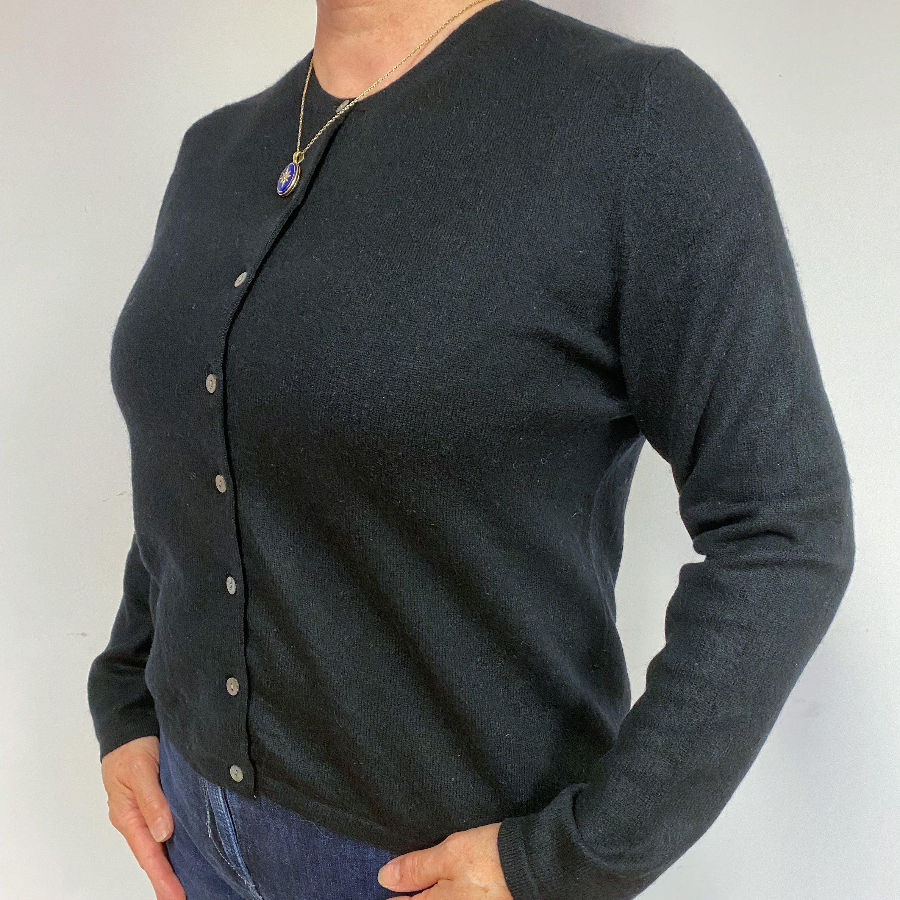 Black Cashmere Cardigan Large