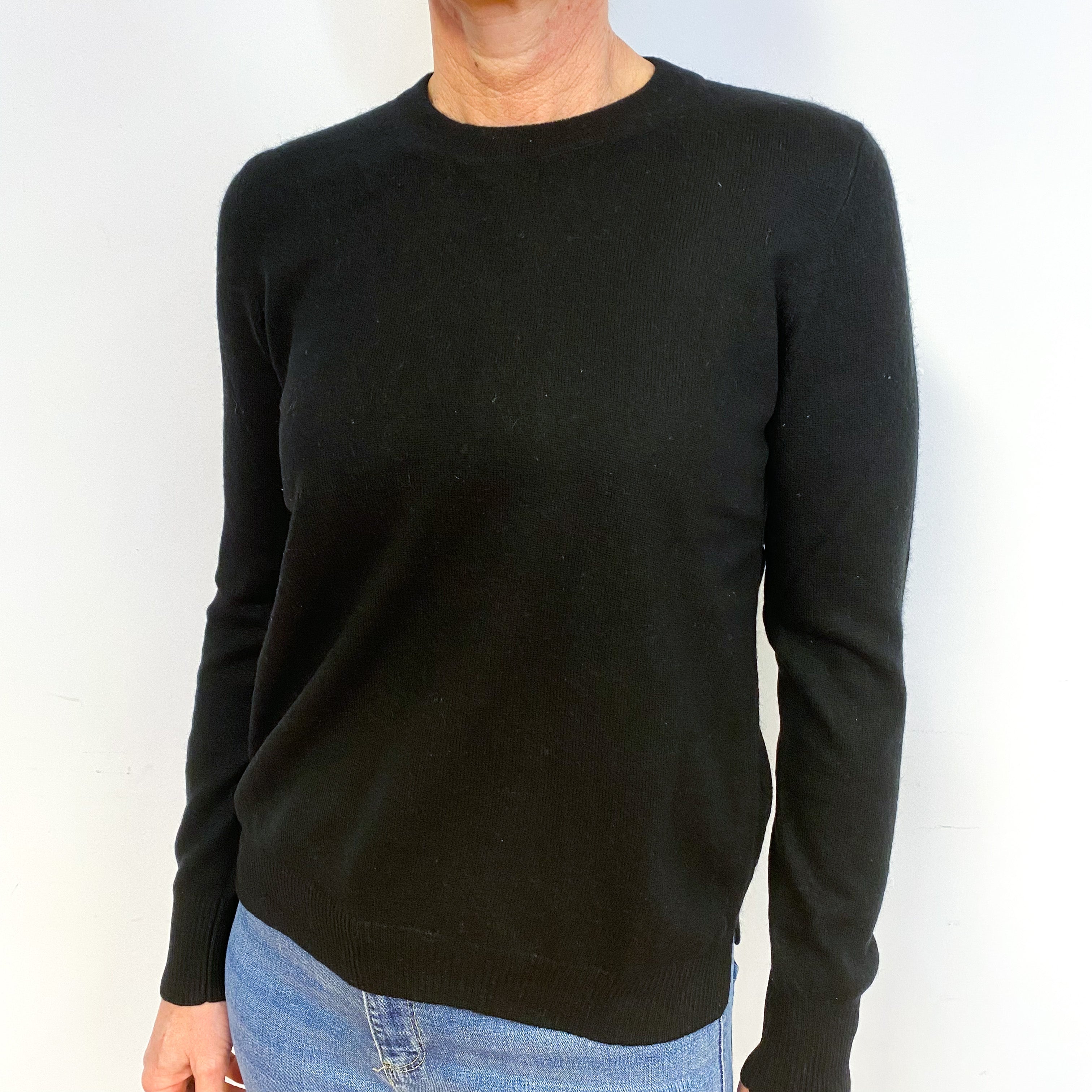 Black Cashmere Crew Neck Jumper Medium
