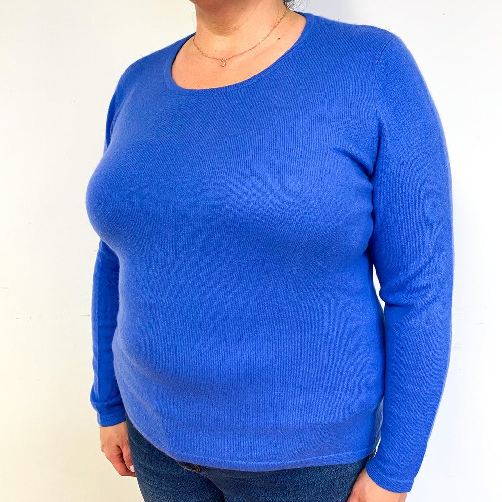 Cornflower Blue Cashmere Crew Neck Jumper Extra Large