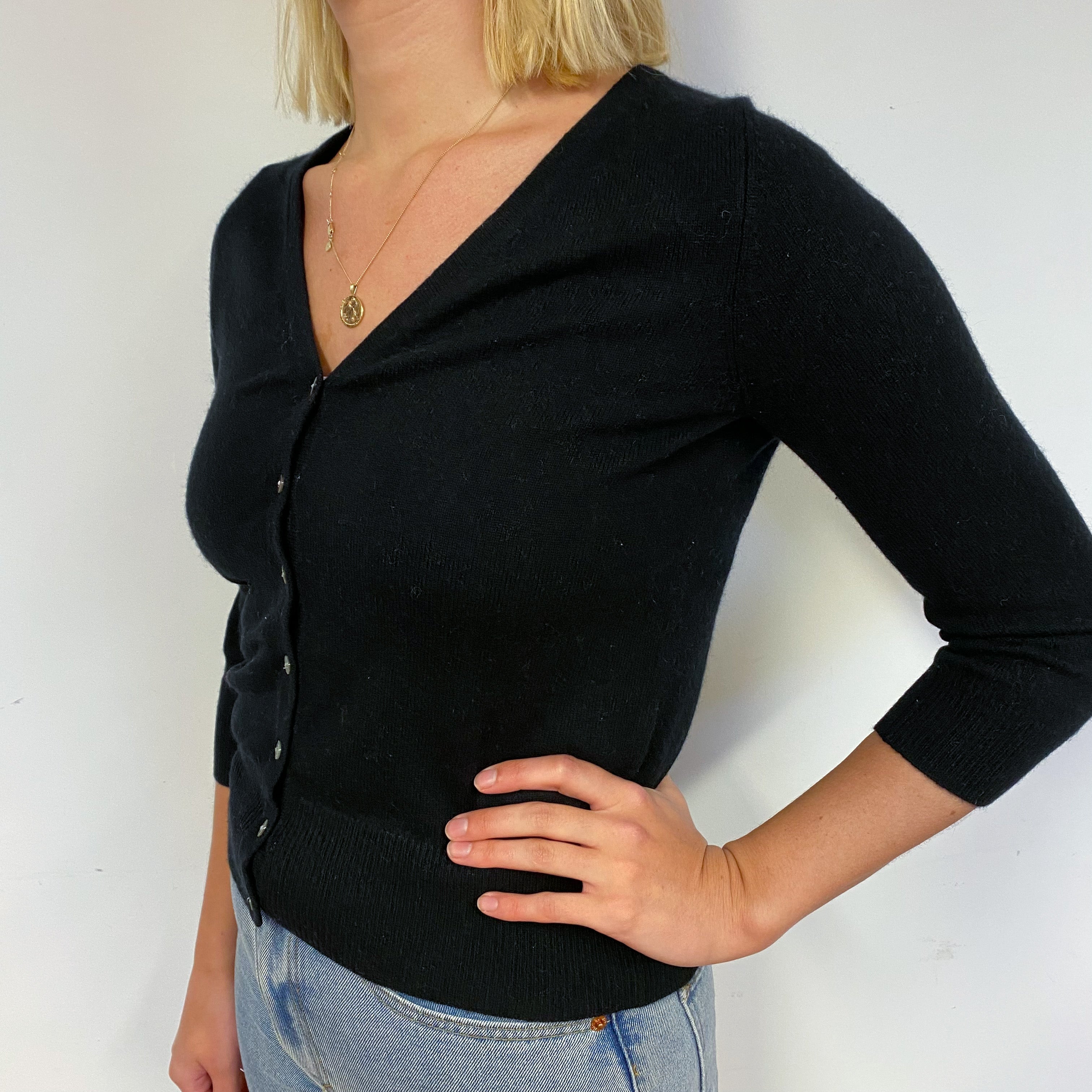 Black Cashmere Cardigan Small
