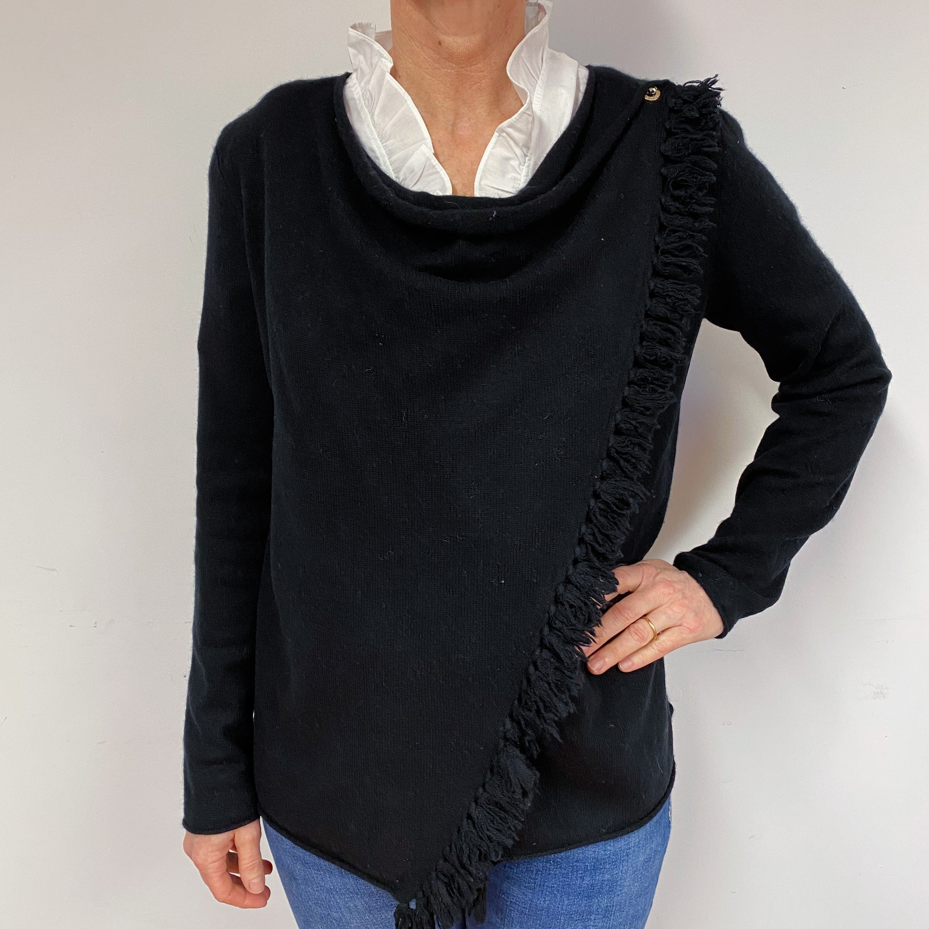 Black Cashmere Cardigan Medium