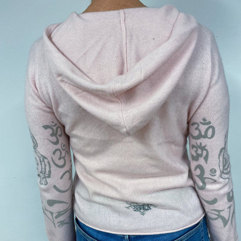Ice Pink Graffiti Cashmere Hoodie Jumper Medium