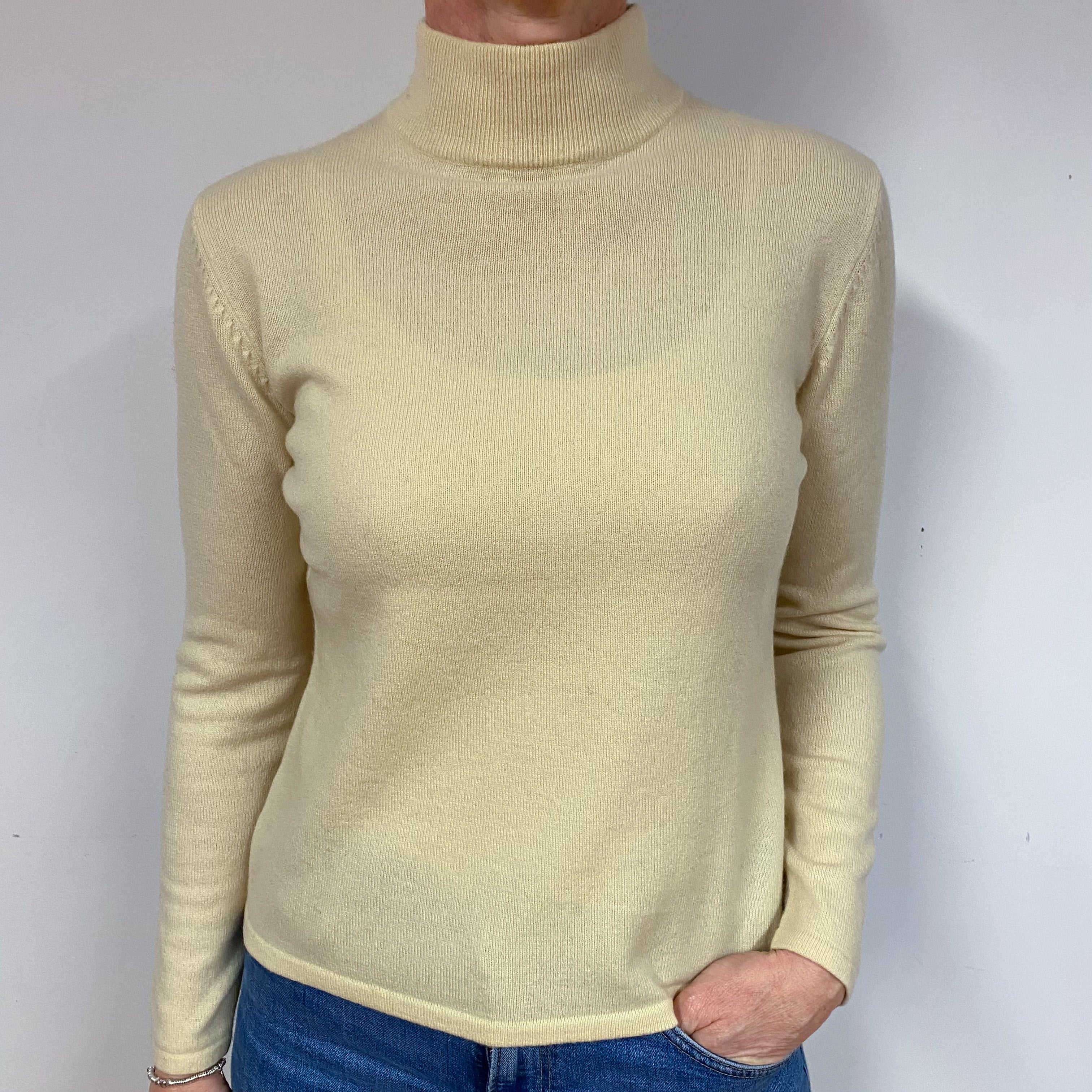 Clotted Cream Cashmere Turtle Neck Jumper Medium