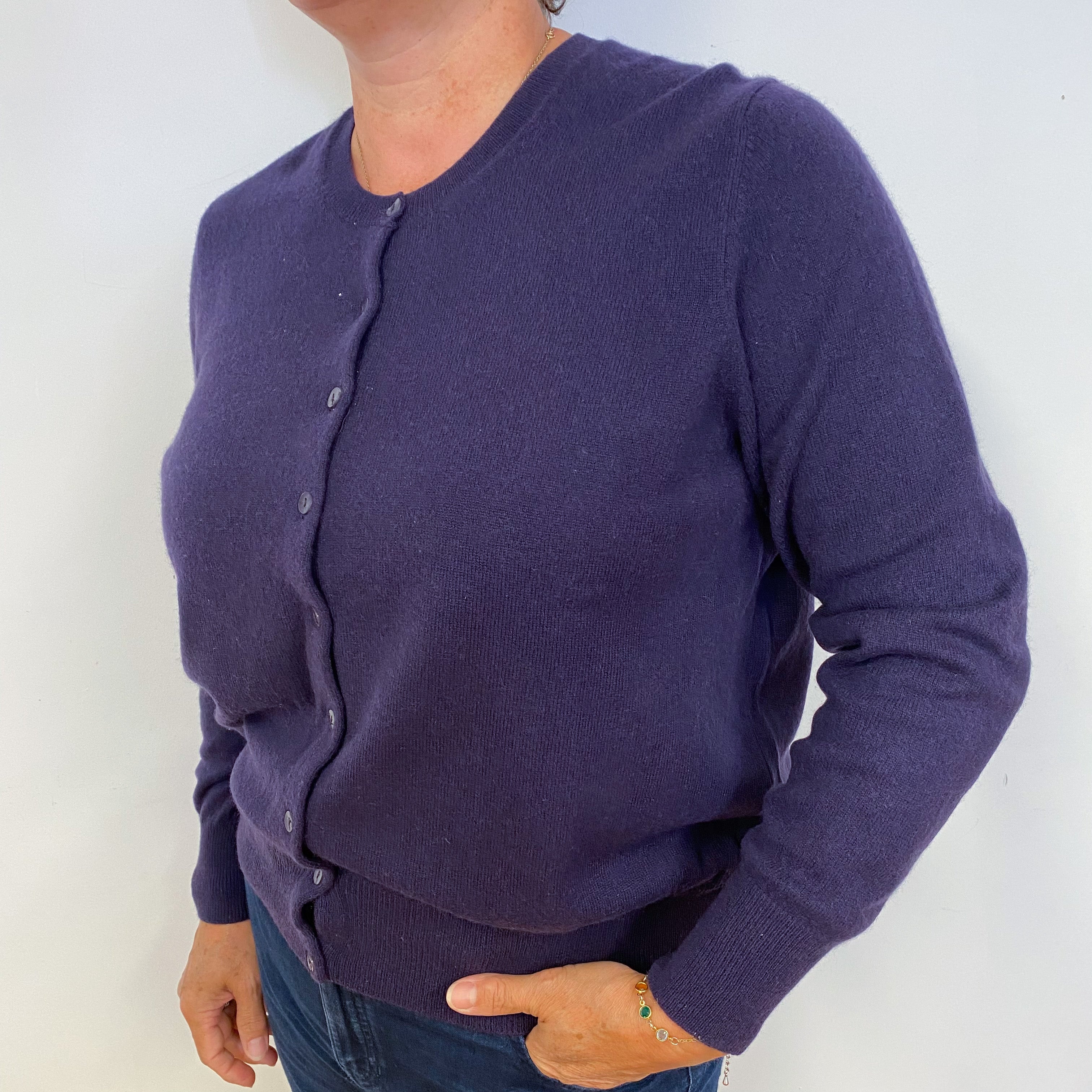Grape Purple Cashmere Cardigan