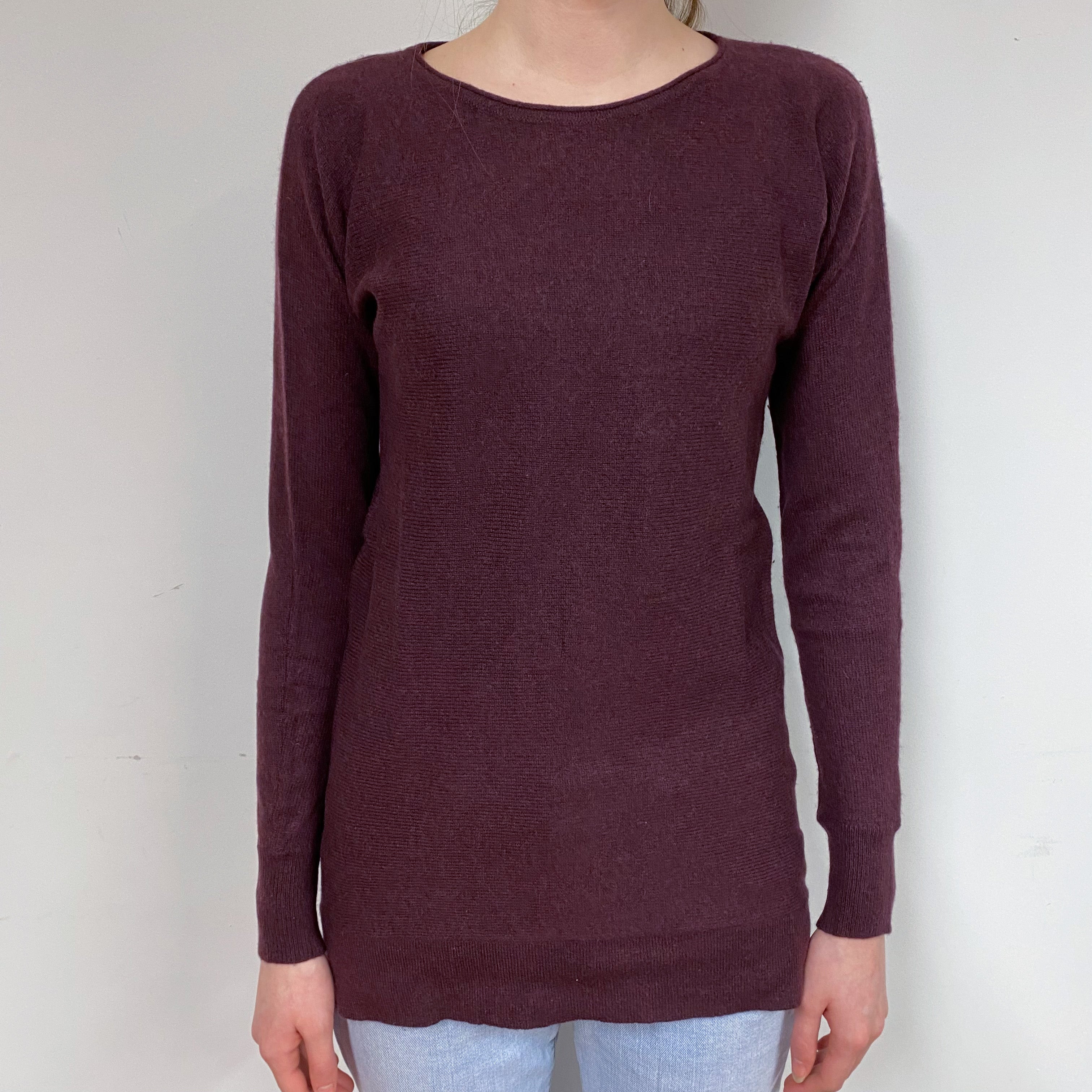 Mulberry Purple Cashmere Crew Neck Jumper Extra Small