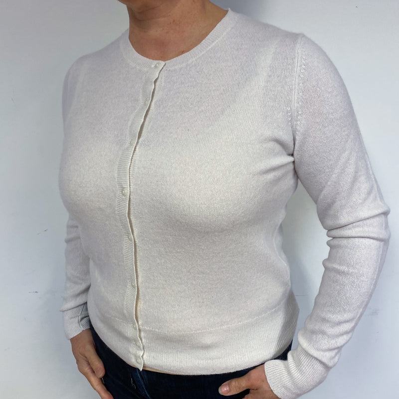 Winter White Cashmere Cardigan Large