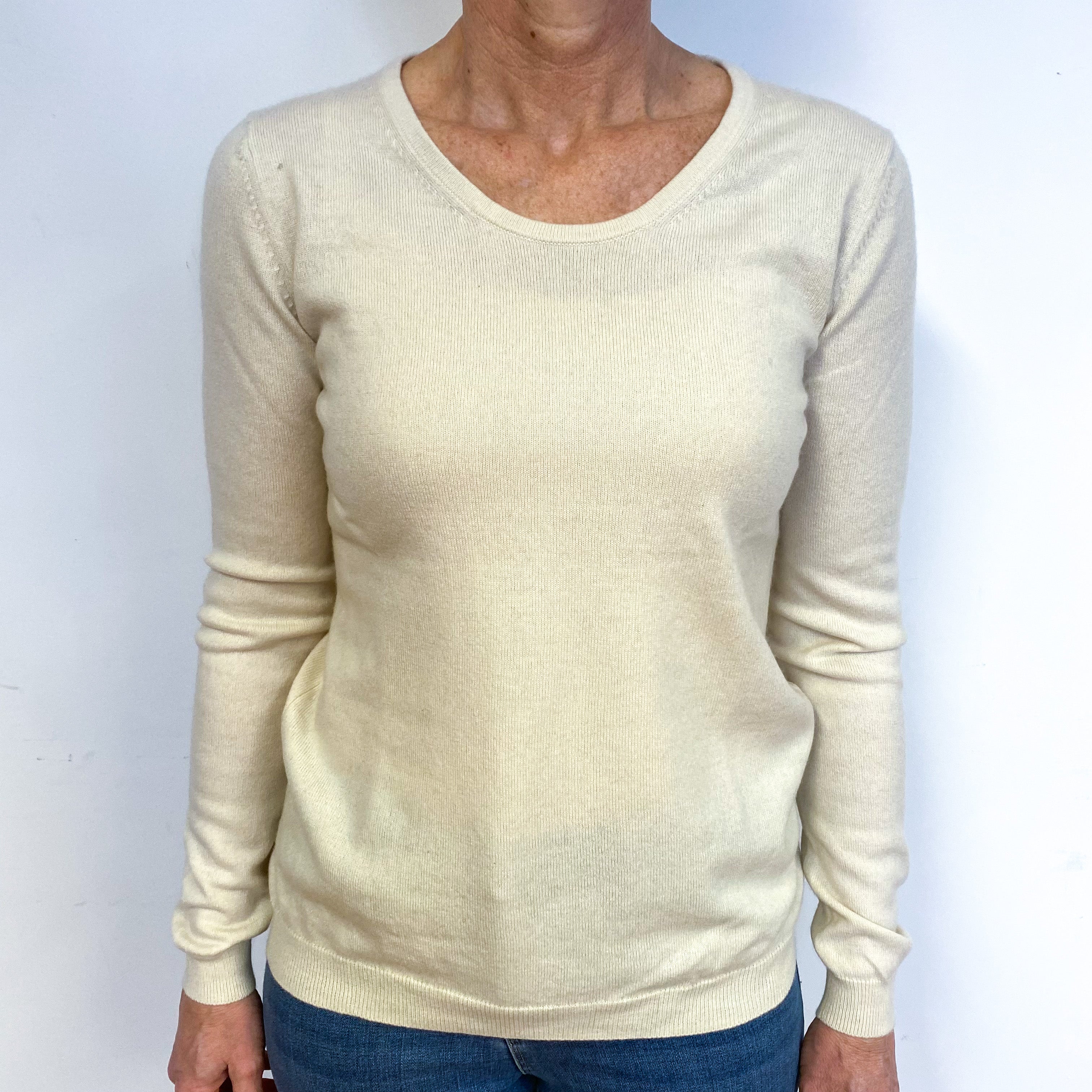 Cream Cashmere Crew Neck Jumper Medium