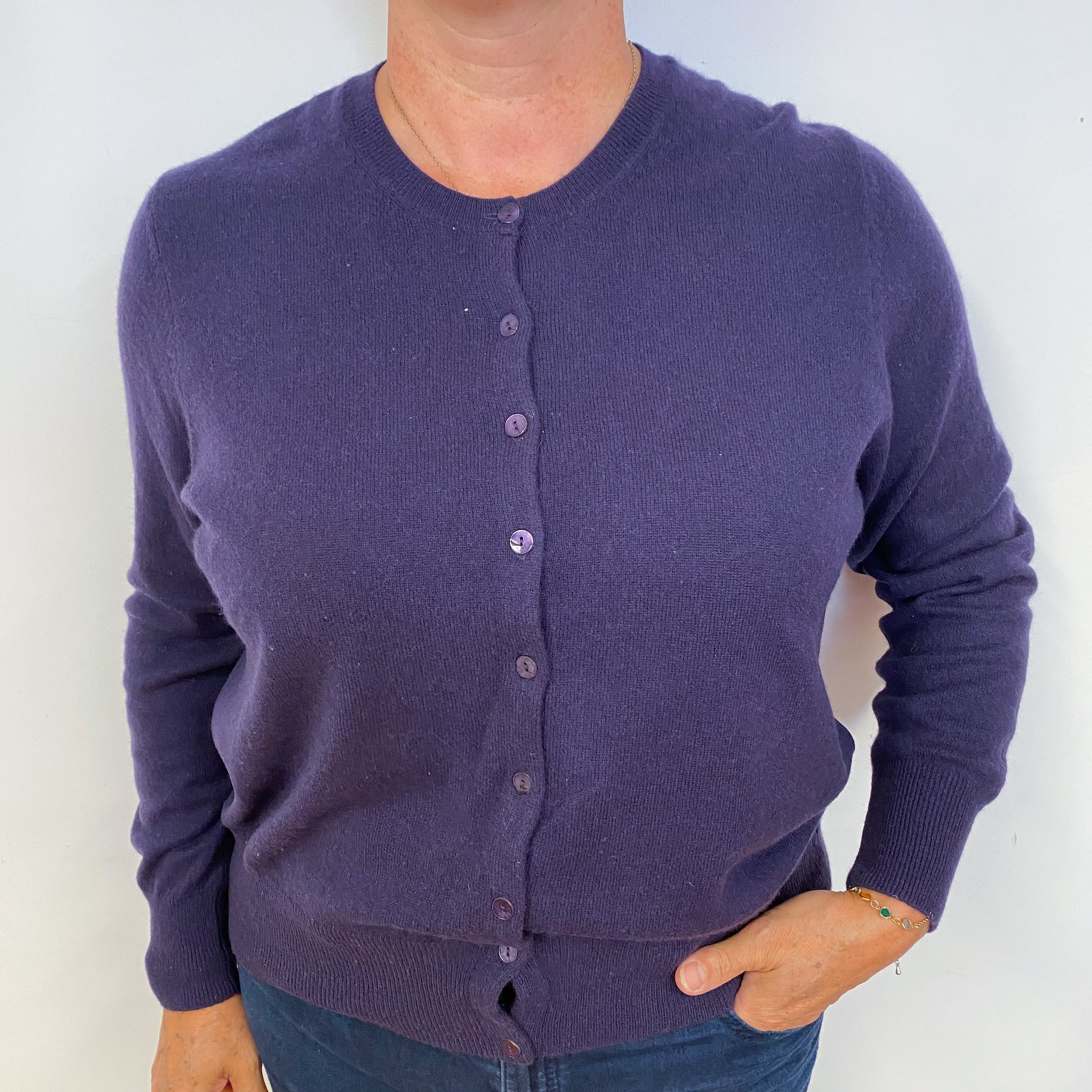 Grape Purple Cashmere Cardigan