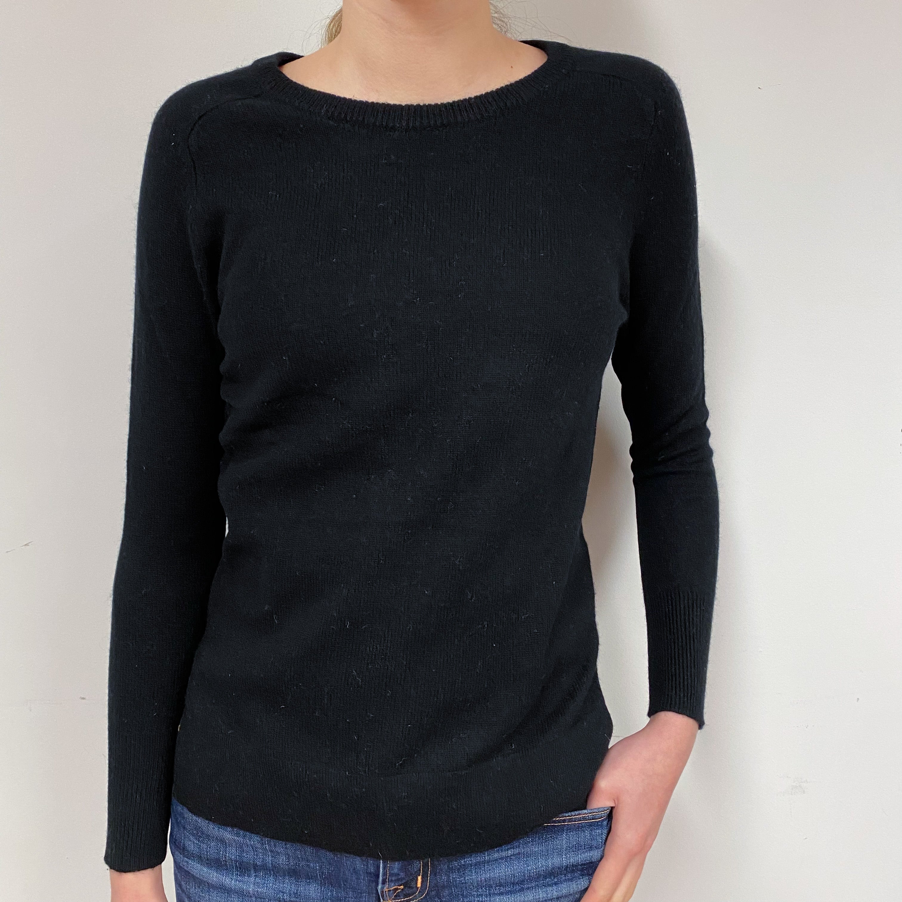 Black Cashmere Crew Neck Jumper Extra Small