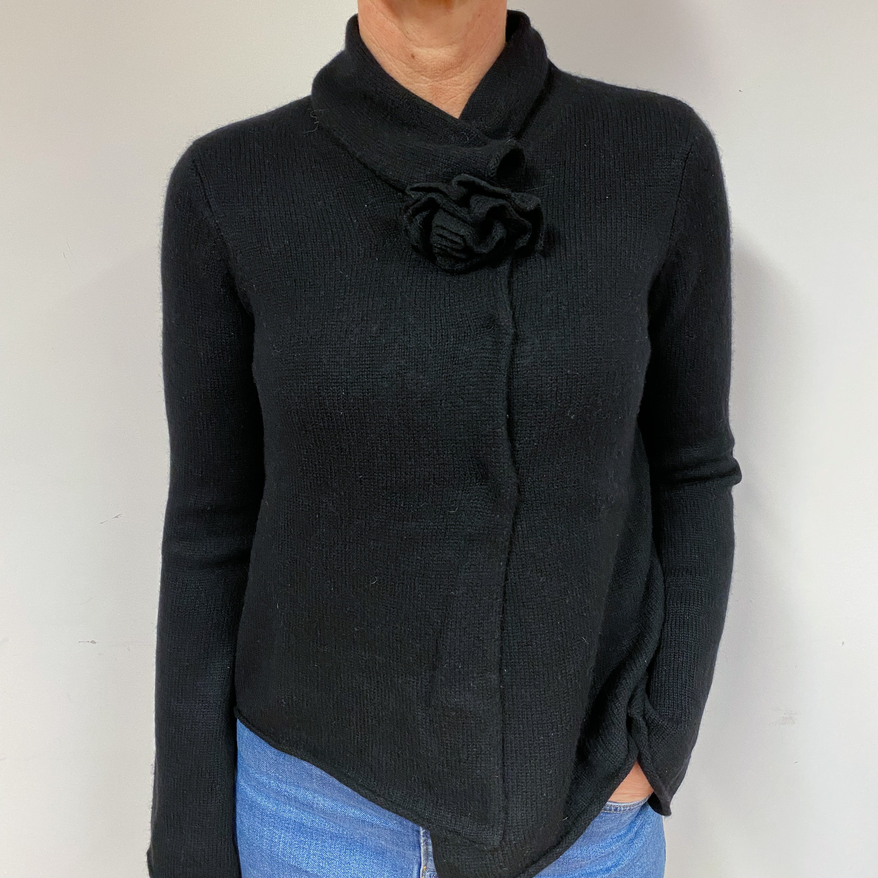 Black Cashmere Cardigan Medium
