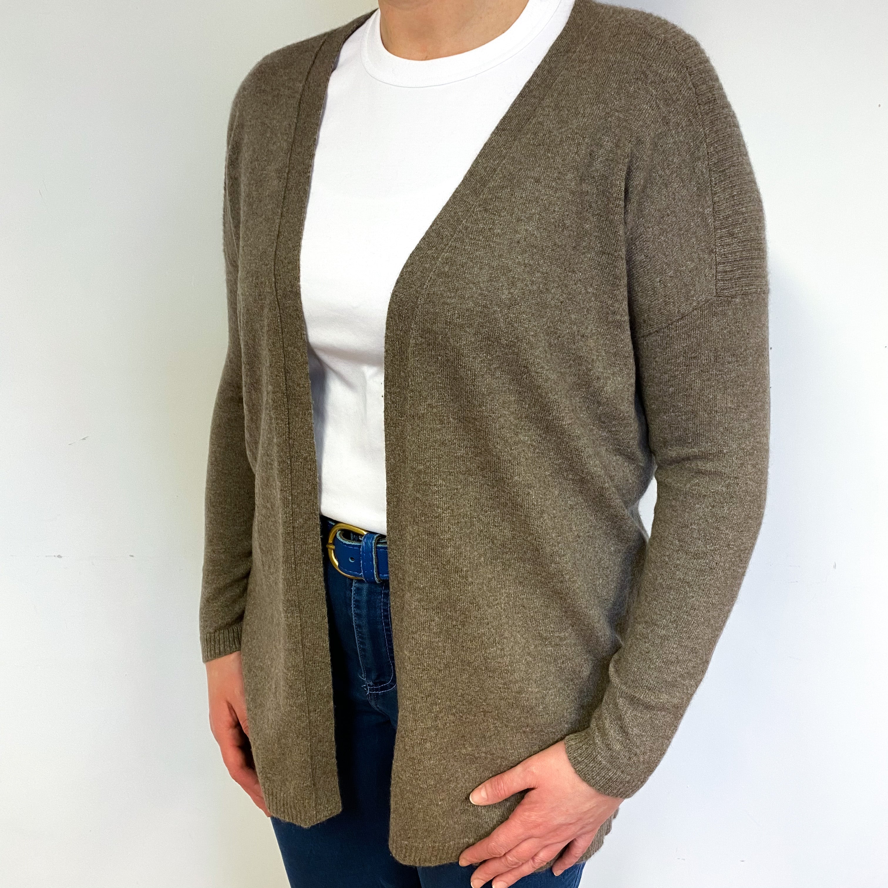 Donkey Brown Cashmere Edge to Edge Cardigan Large