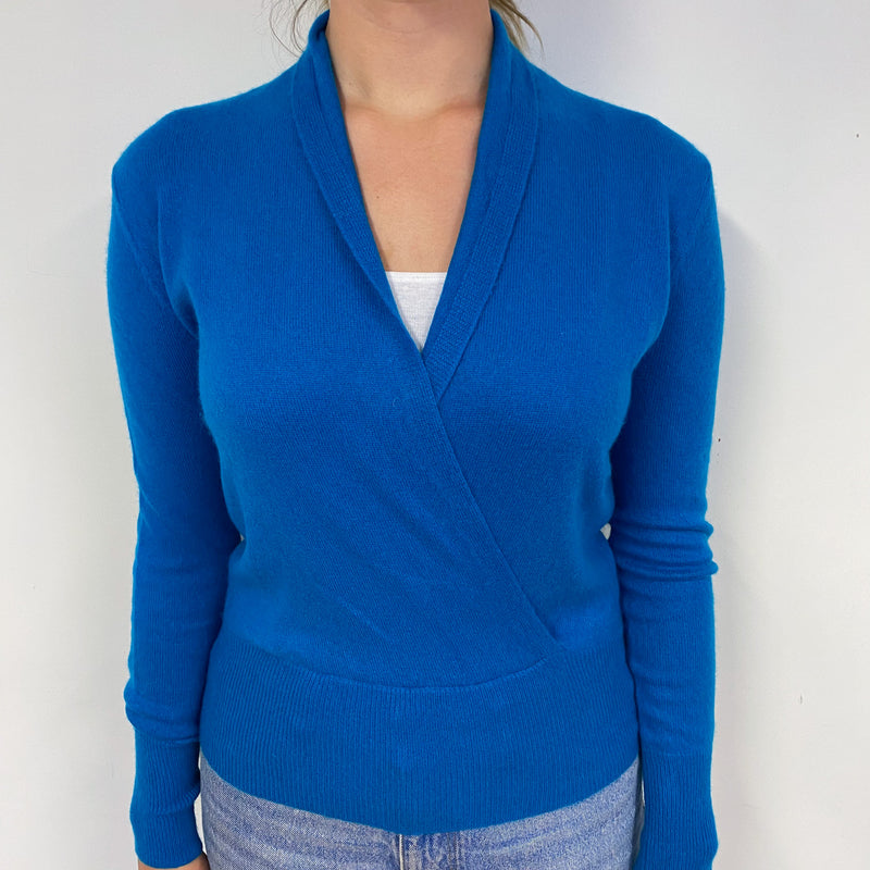 Turquoise Blue Cashmere V-Neck Jumper Small
