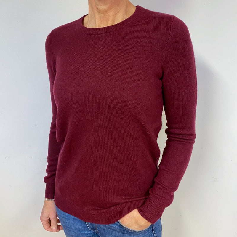 Mulberry Purple Cashmere Crew Neck Jumper Medium