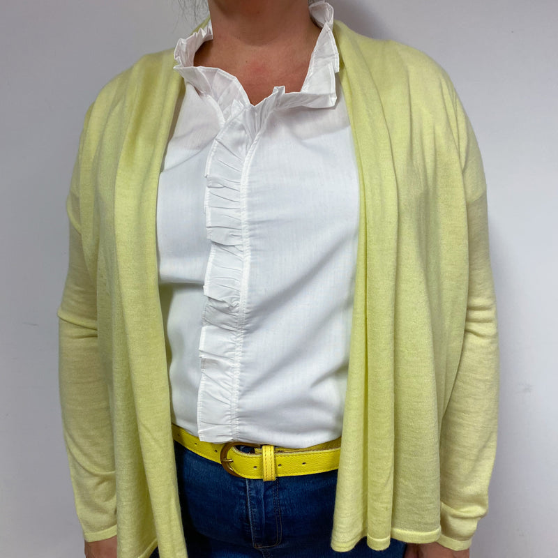 Primrose Yellow Lightweight  Cashmere Cardigan Extra Large