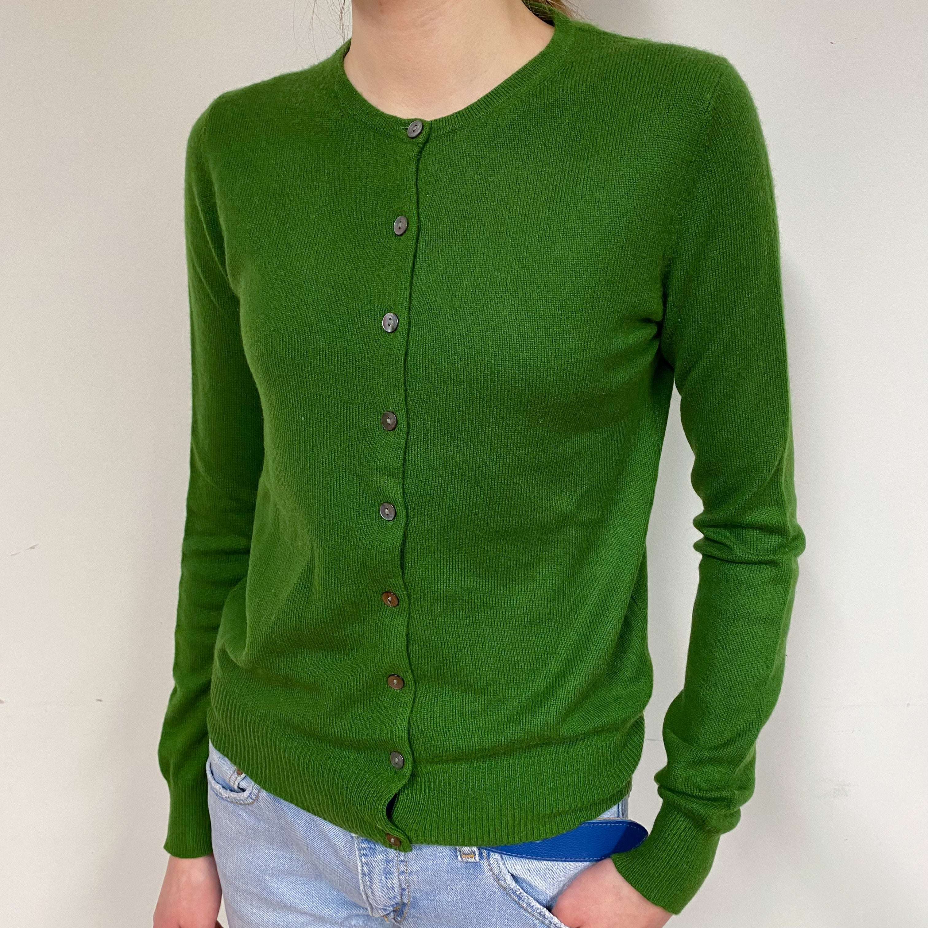 Shamrock Green Cashmere Cardigan Extra Small