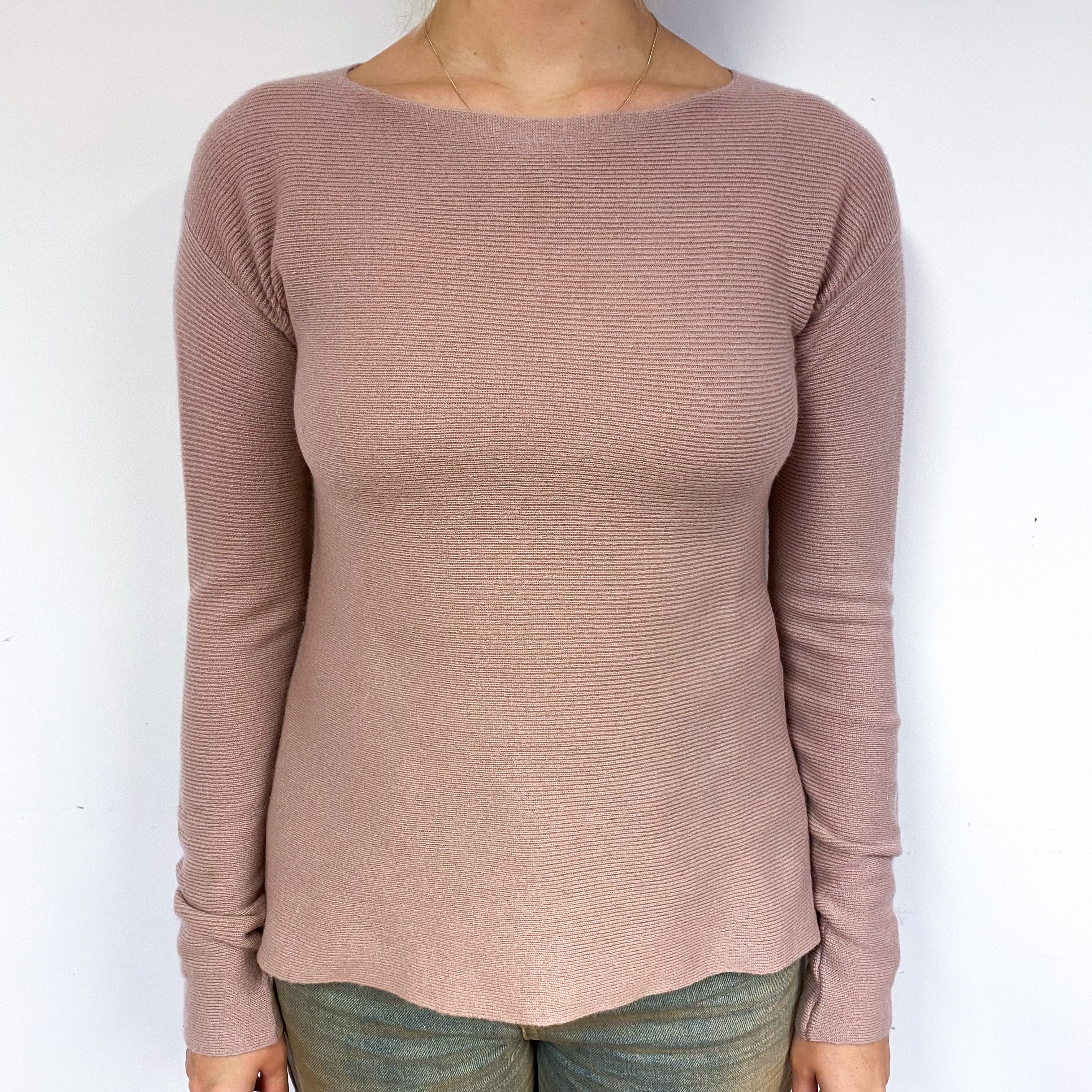 Nude Pink Cashmere Crew Neck Jumper Small