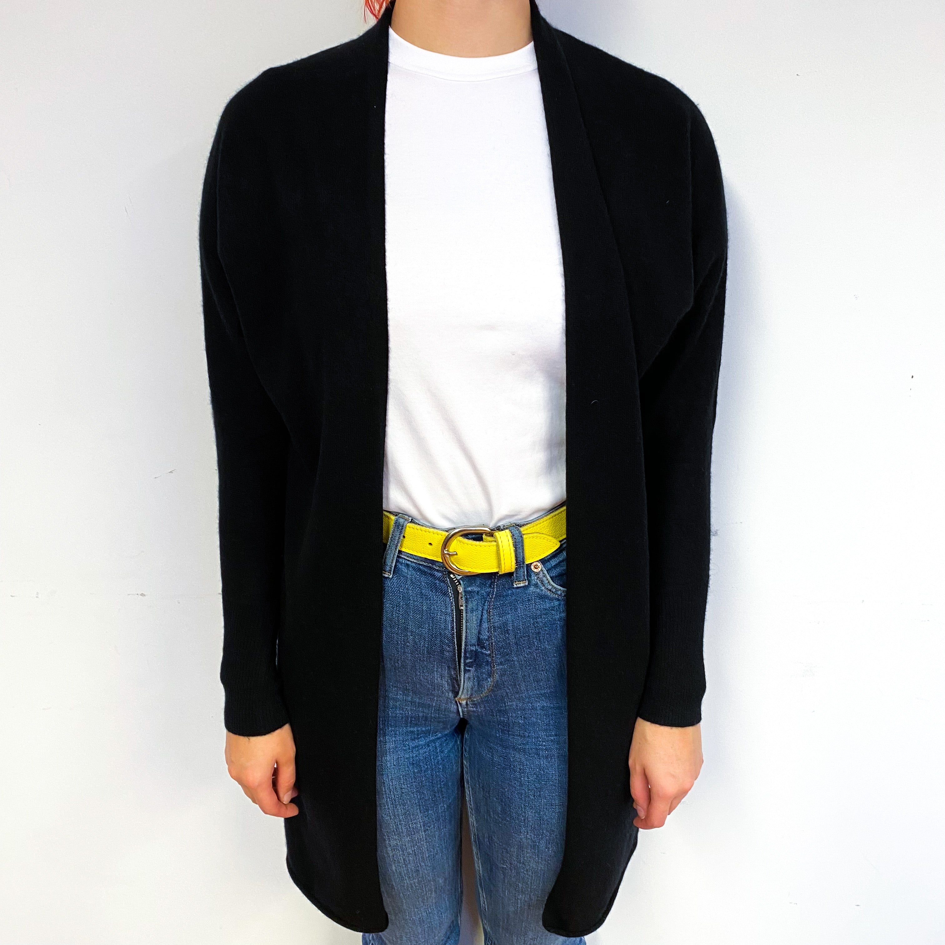 Black Cashmere Edge to Edge Cardigan Small