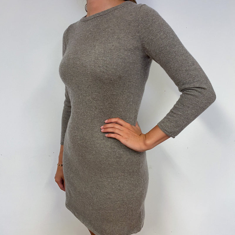 Taupe Brown Cashmere Pencil Dress
