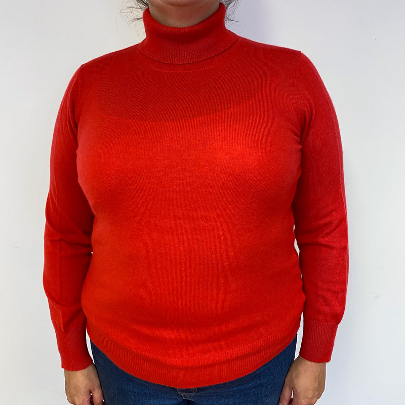 Berry Red Cashmere Polo Neck Jumper