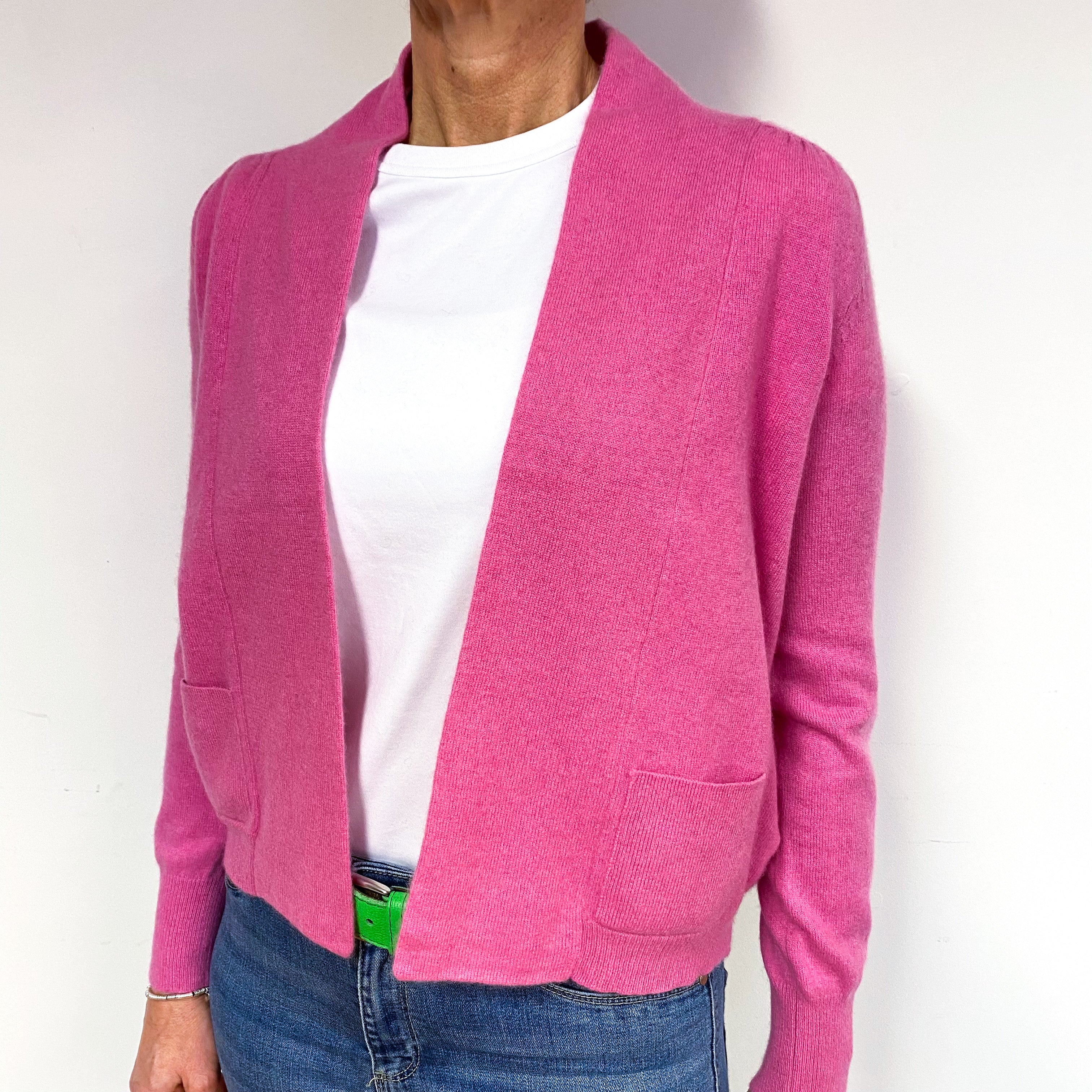 Sweet Pea Pink Cashmere Edge to Edge Cardigan Medium