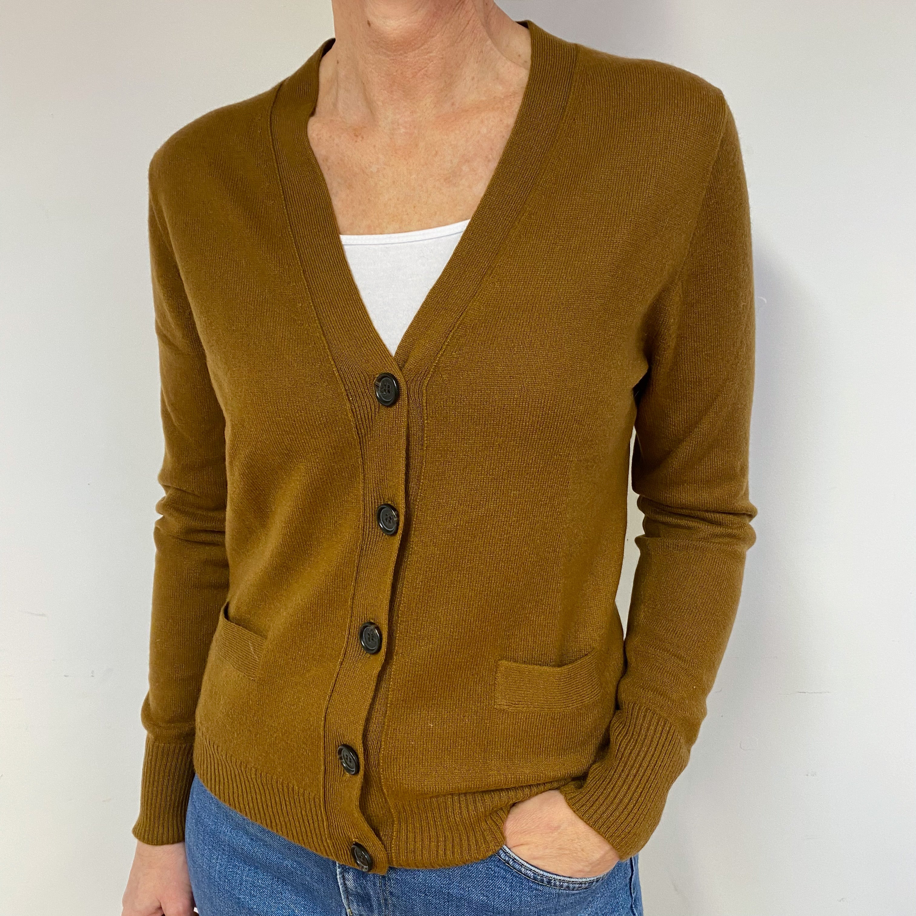 Tawny Brown Cashmere Cardigan Medium