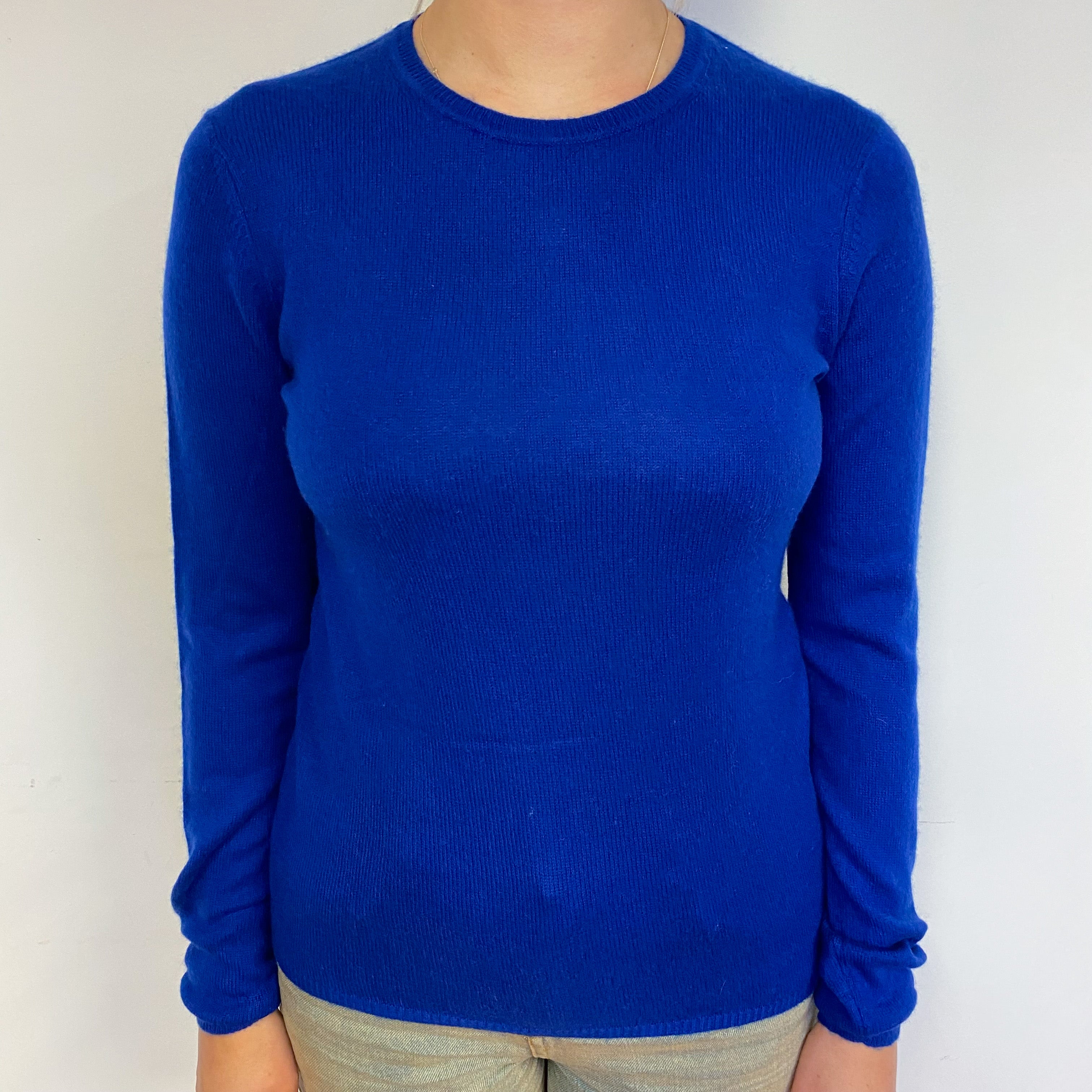 Admiral Blue Cashmere Crew Neck Jumper Small