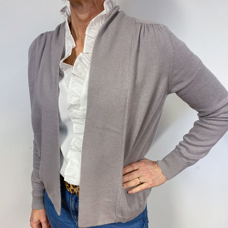 Taupe Edge to Edge Cashmere Cardigan Medium
